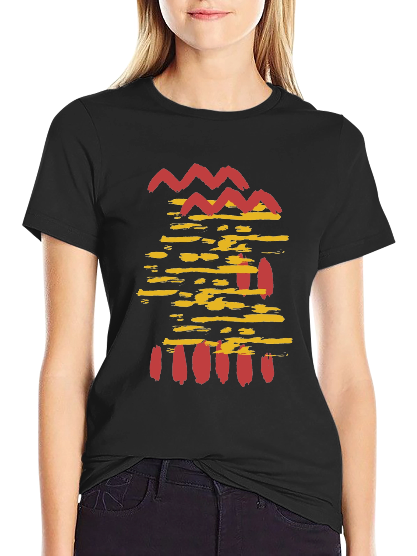 Abstract Graphic Print T-Shirt - Casual Mens Tee