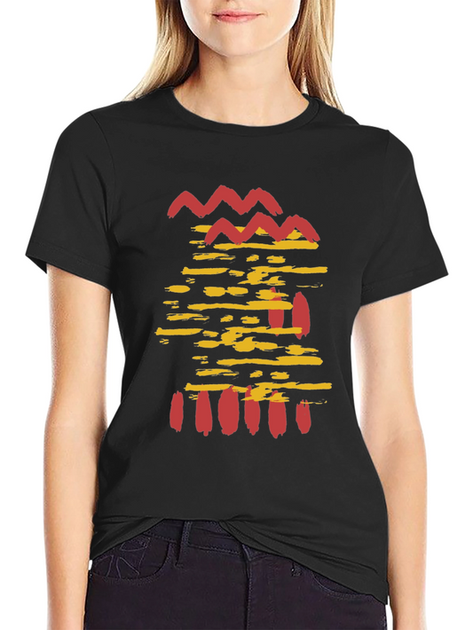 Abstract Graphic Print T-Shirt - Casual Mens Tee