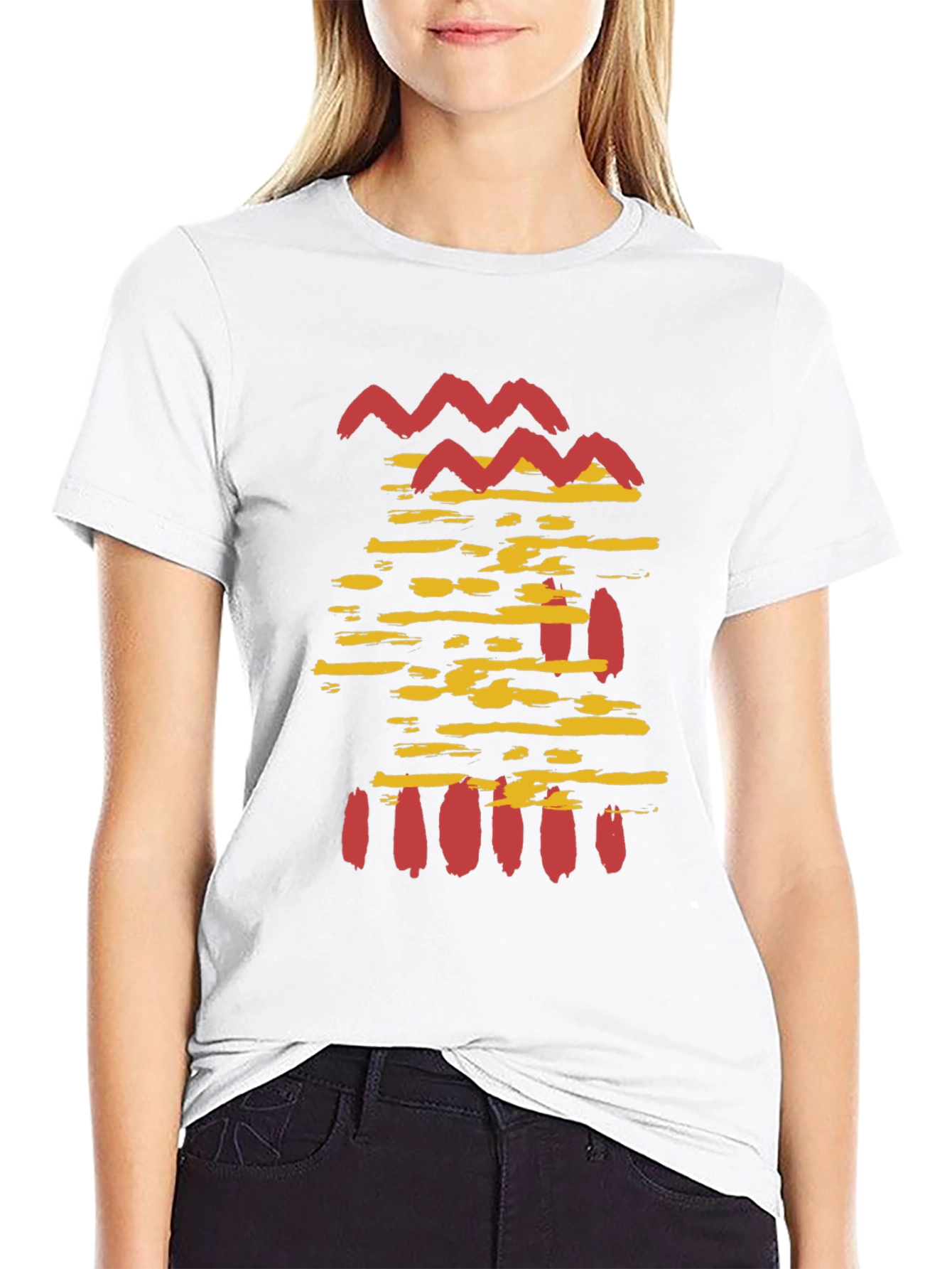 Abstract Graphic Print T-Shirt - Casual Mens Tee