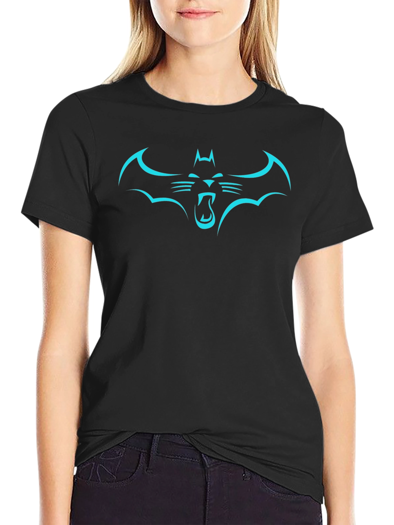 Batman Cat T-Shirt - Graphic Tee - Black