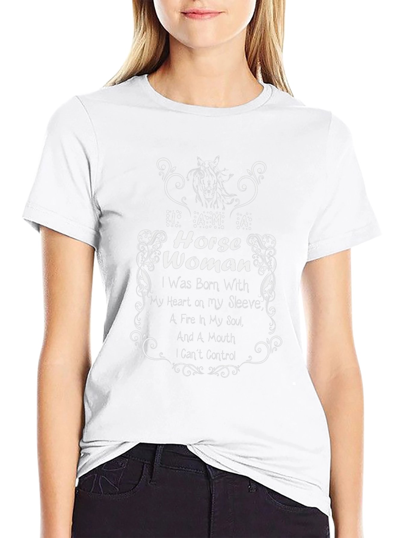 Horse Woman Graphic Tee - Equestrian Lover Shirt