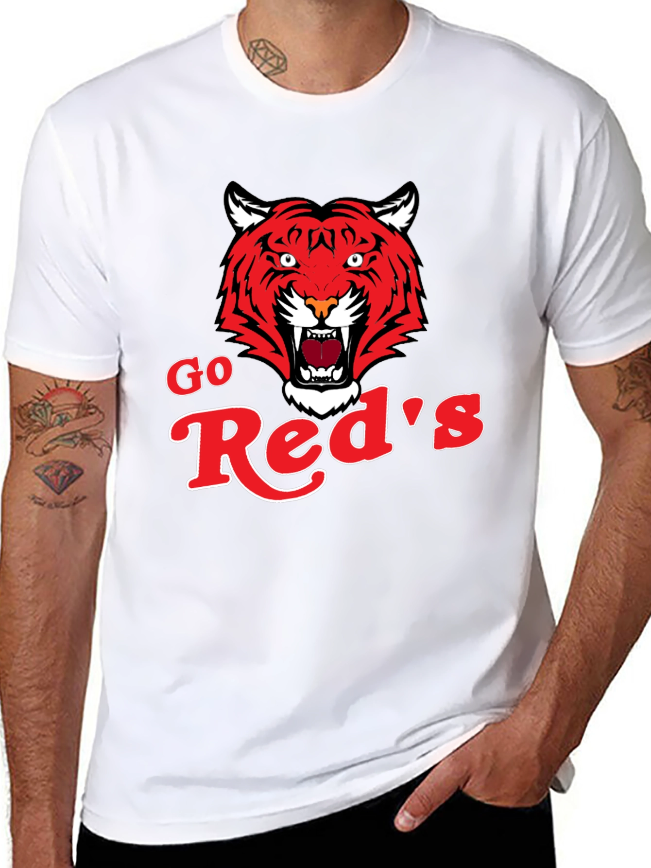 Go Reds Tiger Graphic T-Shirt - Classic Black