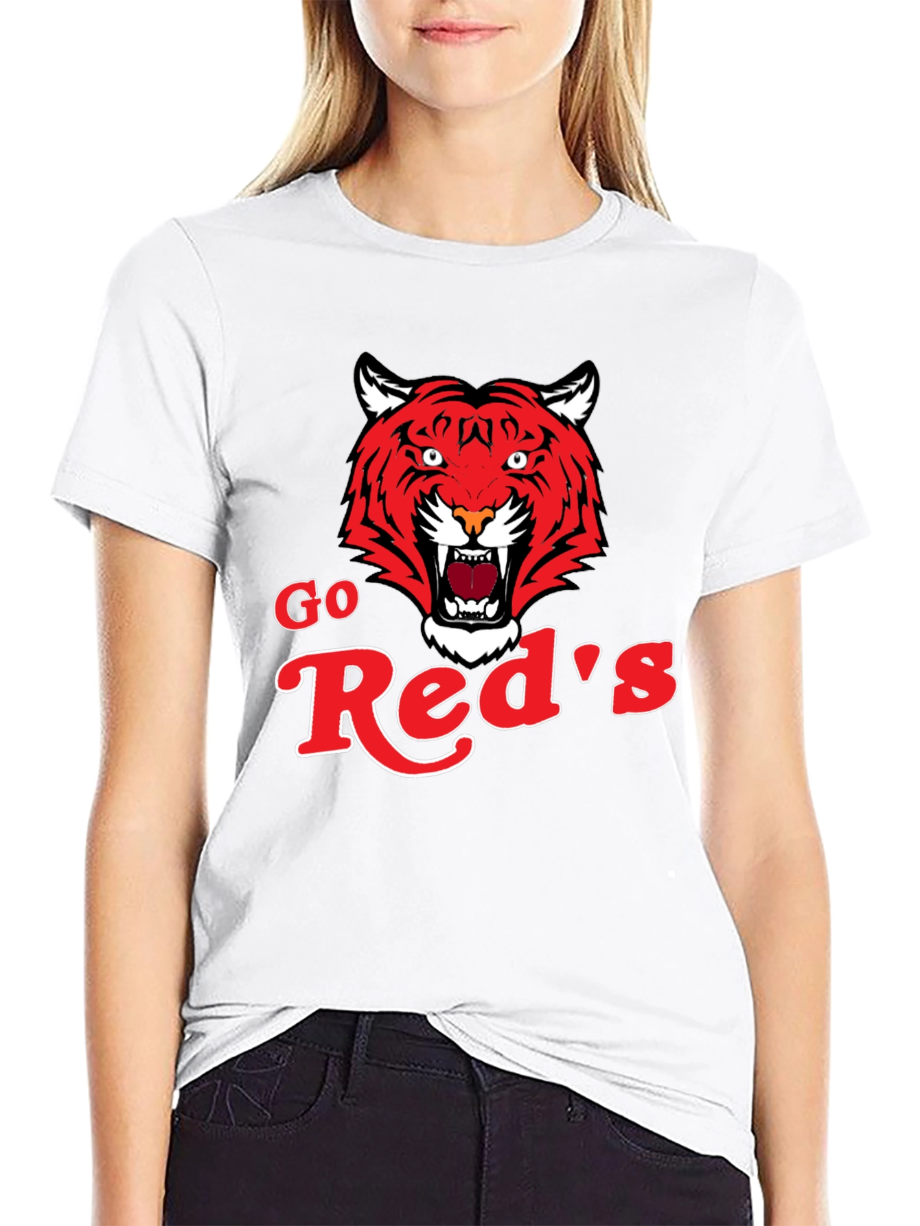 Go Reds Tiger Graphic T-Shirt - Classic Black