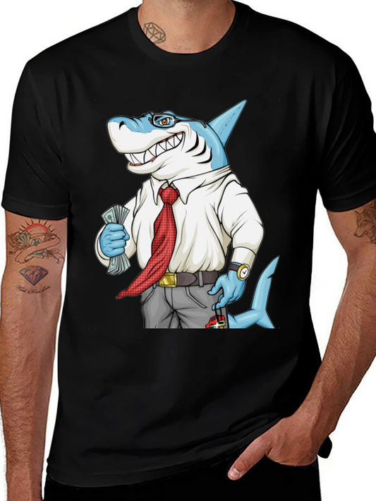 Cartoon Shark Graphic Tee - Funny Business Shark T-Shirt