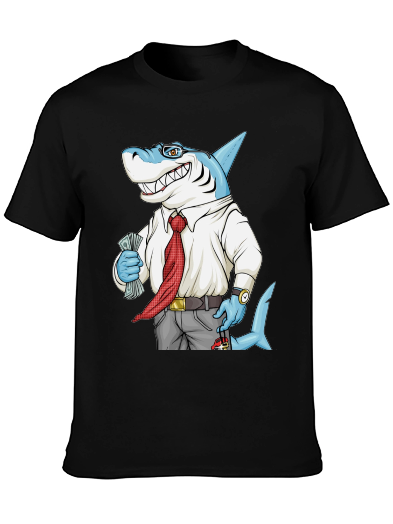 Cartoon Shark Graphic Tee - Funny Business Shark T-Shirt