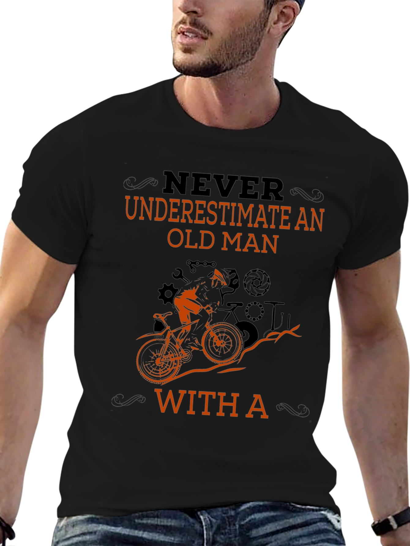 Never Underestimate an Old Man Biker T-Shirt