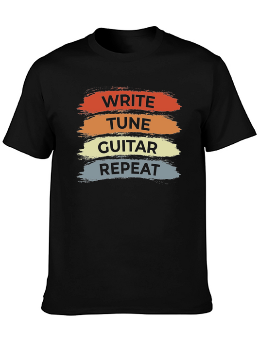 Write Tune Guitar Repeat T-Shirt - Music Lover Tee