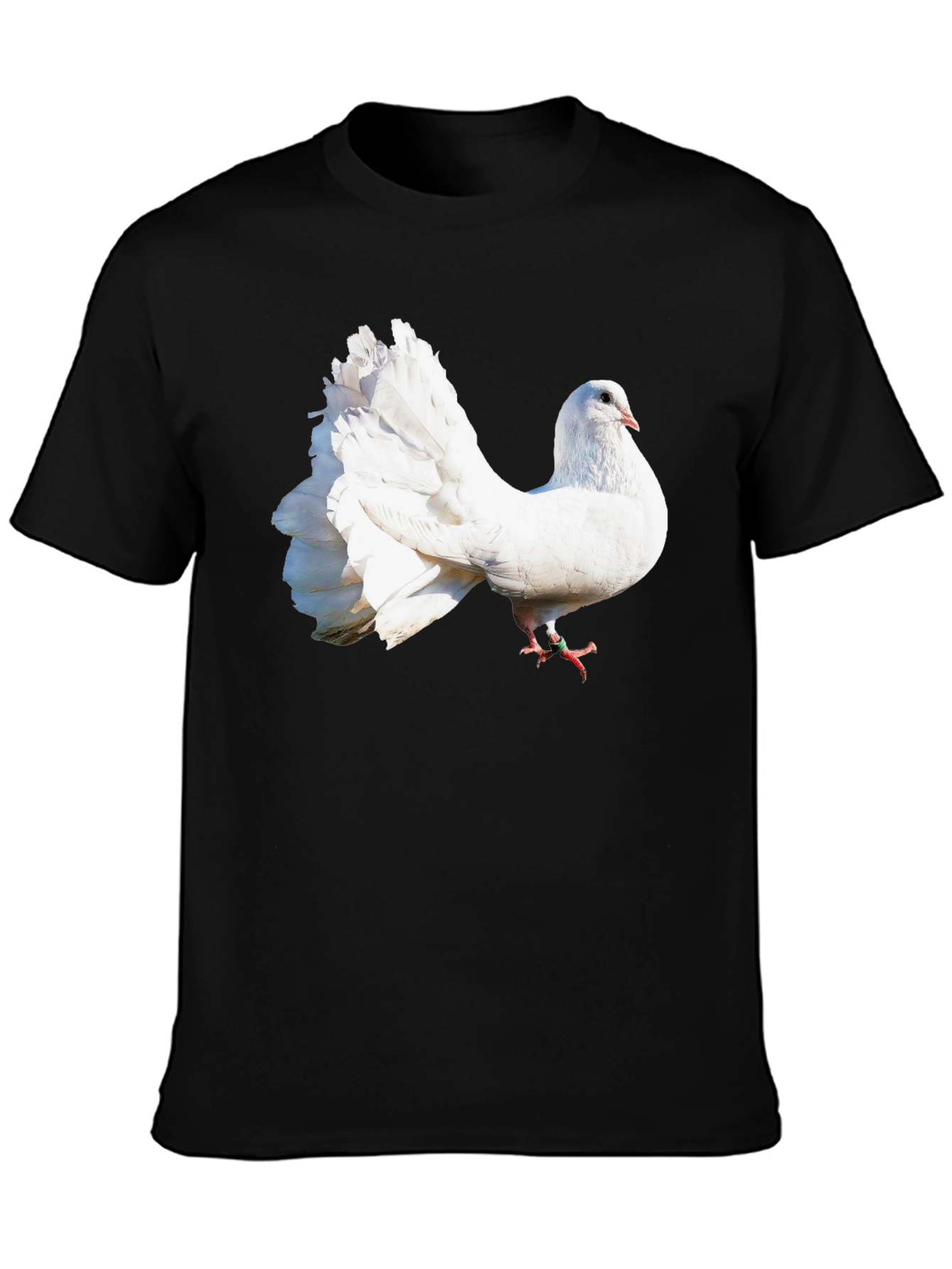 White Dove Graphic Tee - Classic Black Cotton Shirt