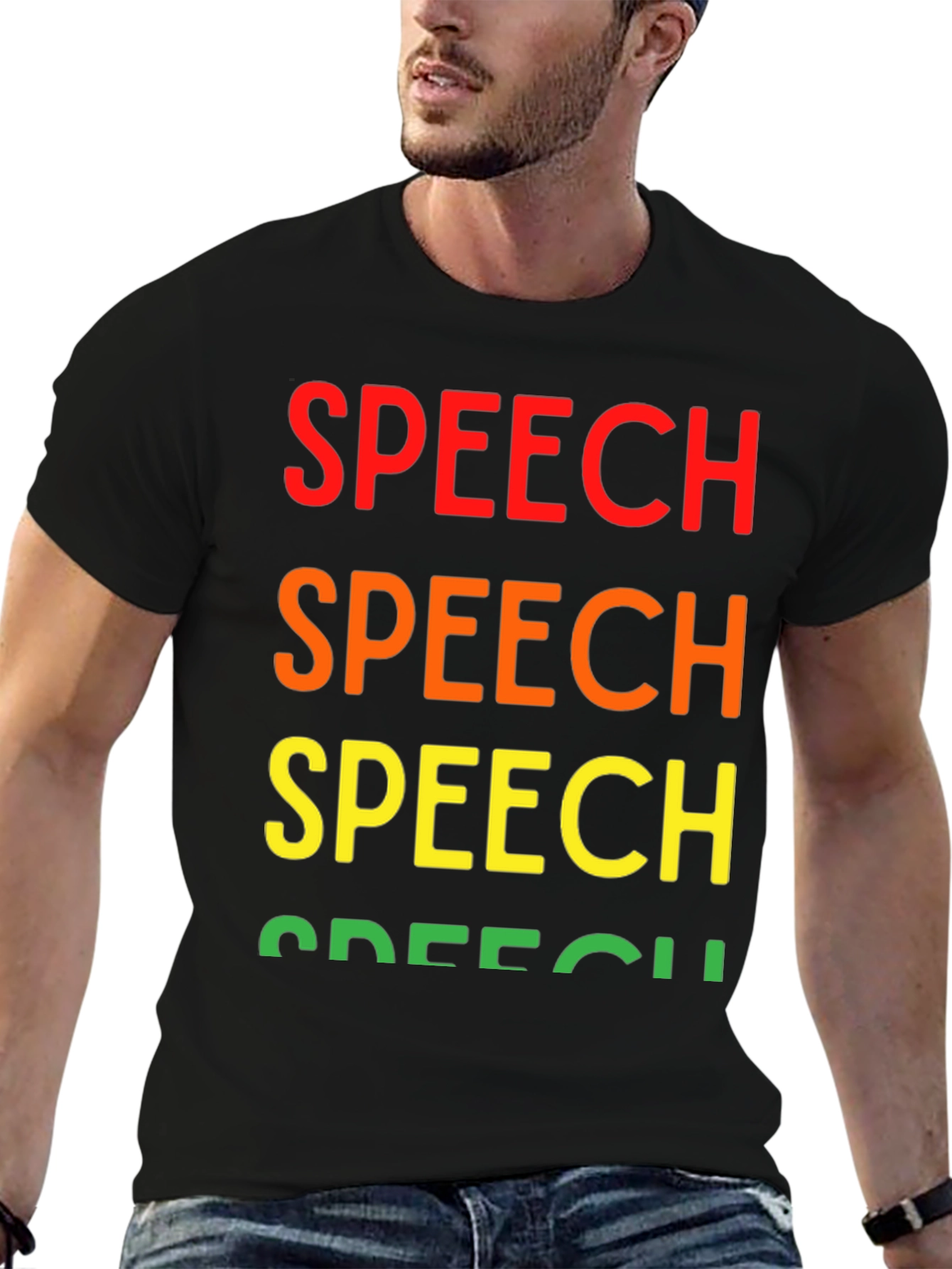 Rainbow Speech T-Shirt - Bold Statement Tee