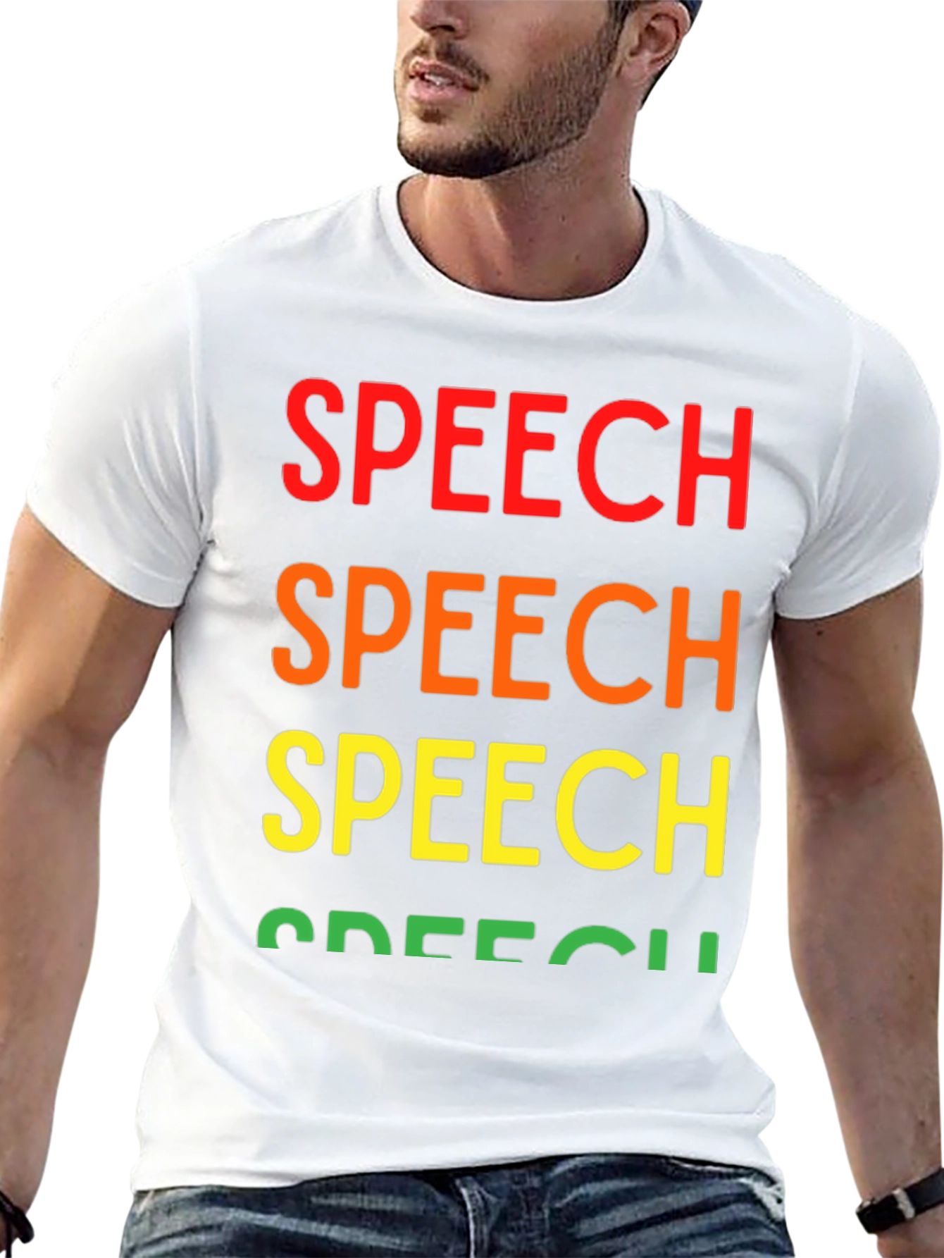 Rainbow Speech T-Shirt - Bold Statement Tee