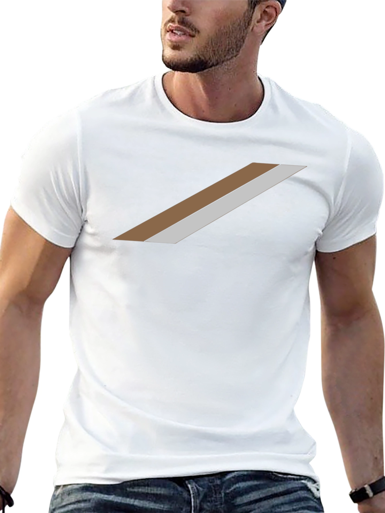 Modern Diagonal Stripe Tee - Stylish and Unique!