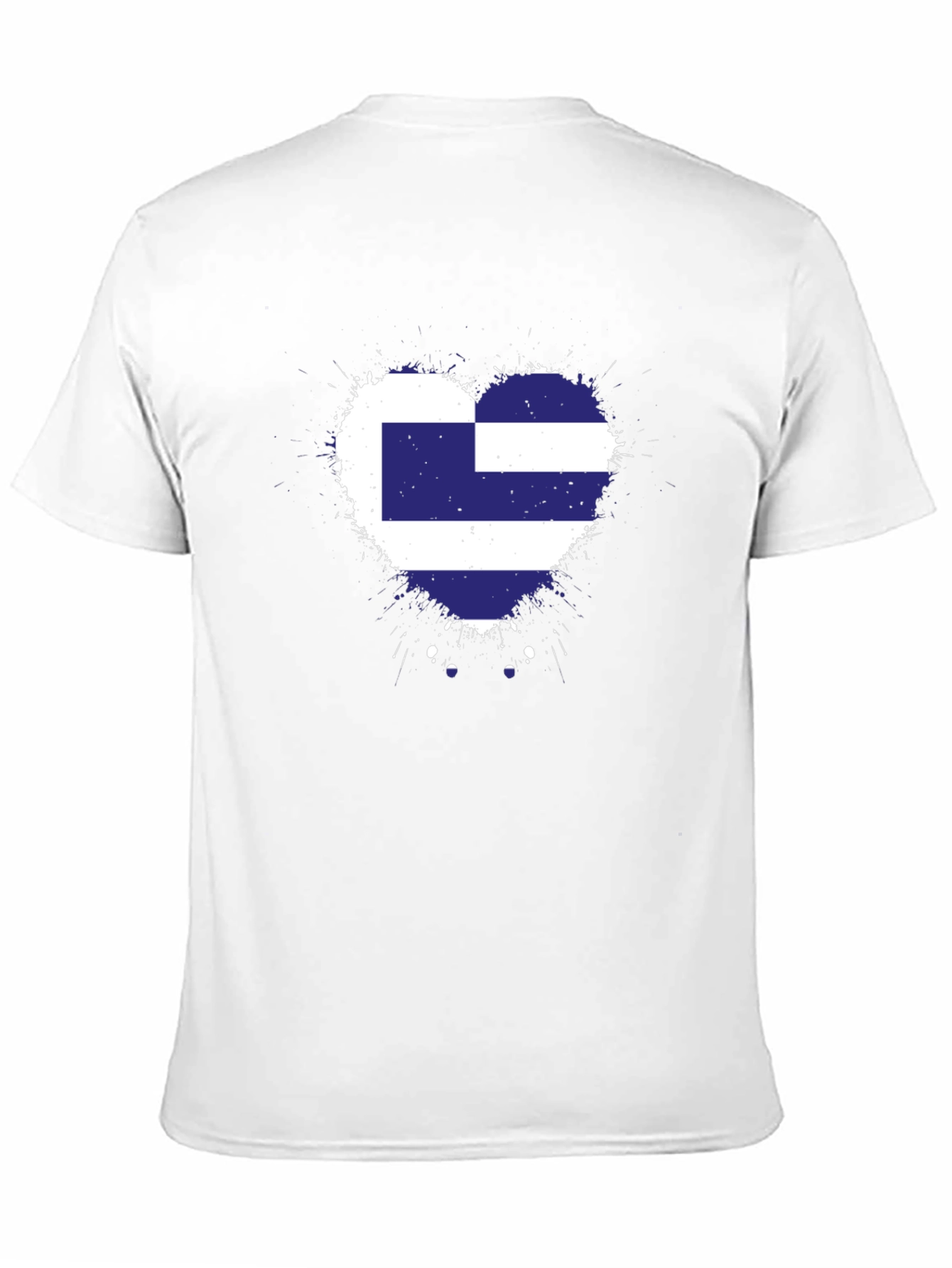 Greek Flag Heart T-Shirt - Black Cotton Tee