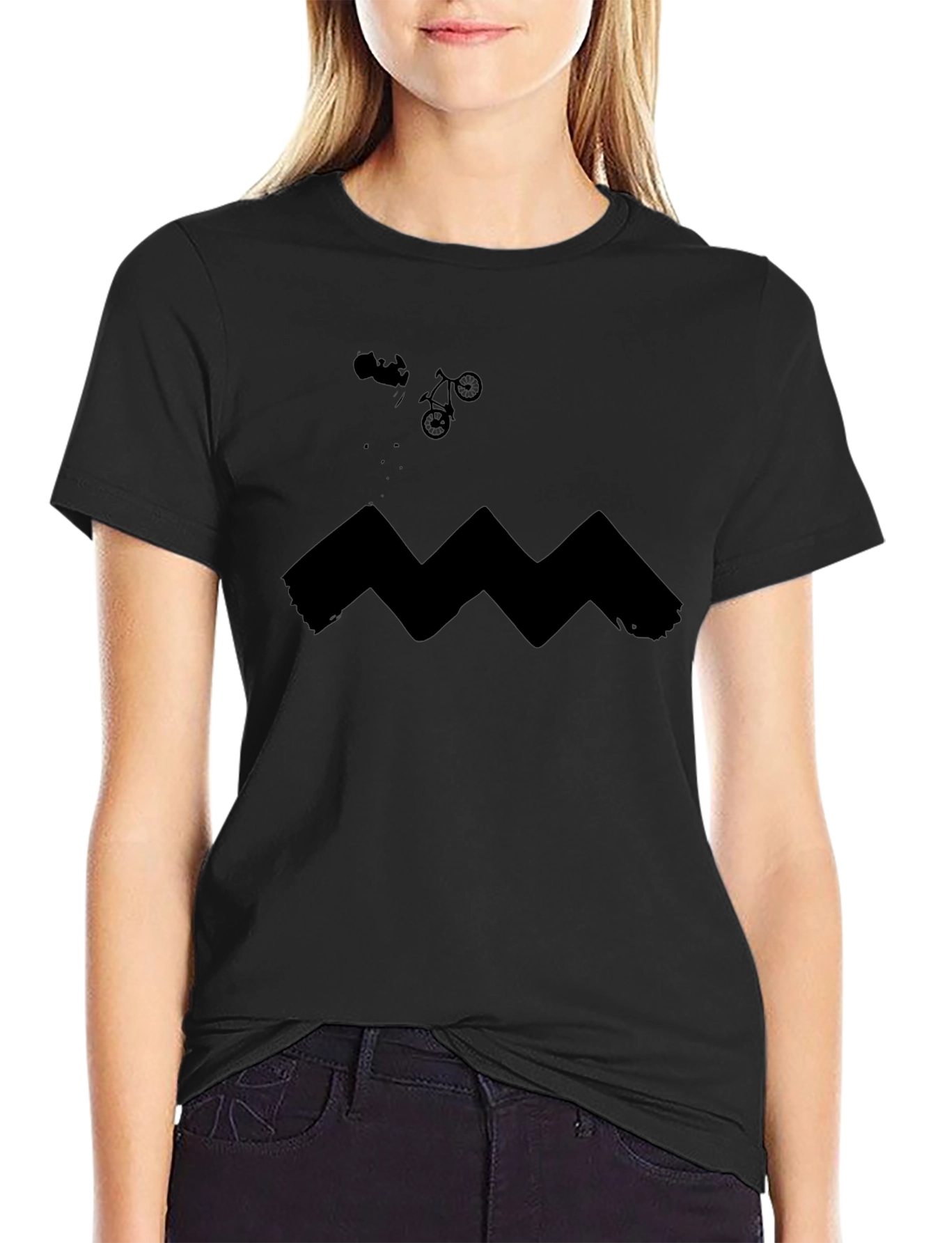 Mens Graphic Tee: Charlie Brown Zig Zag Design