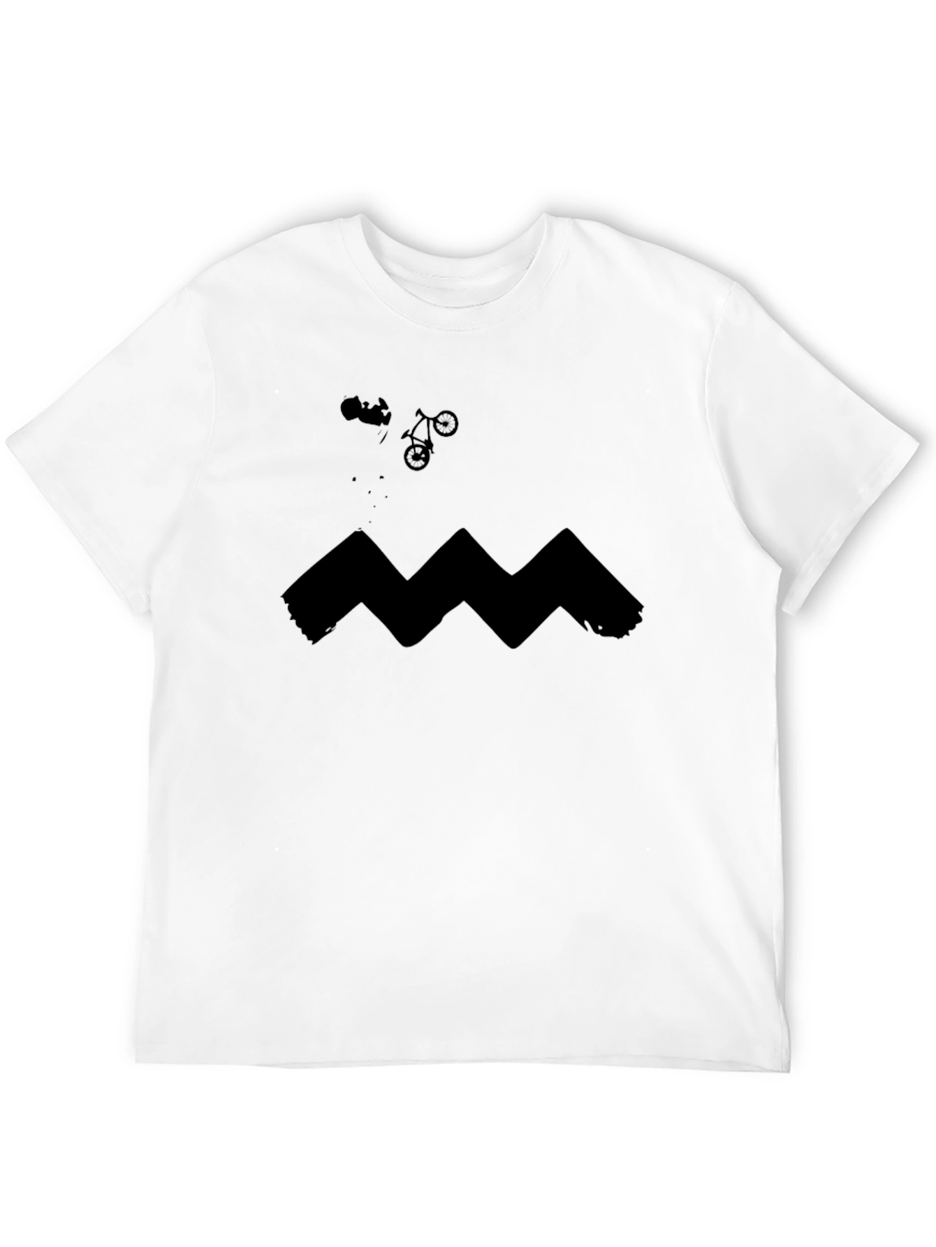 Mens Graphic Tee: Charlie Brown Zig Zag Design