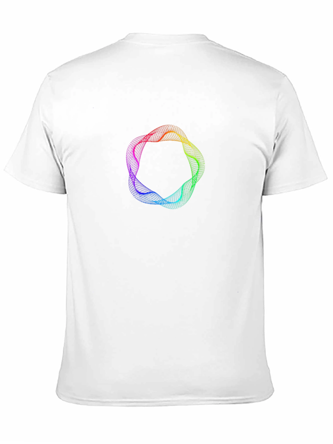 Abstract Rainbow Circle Graphic Black T-Shirt