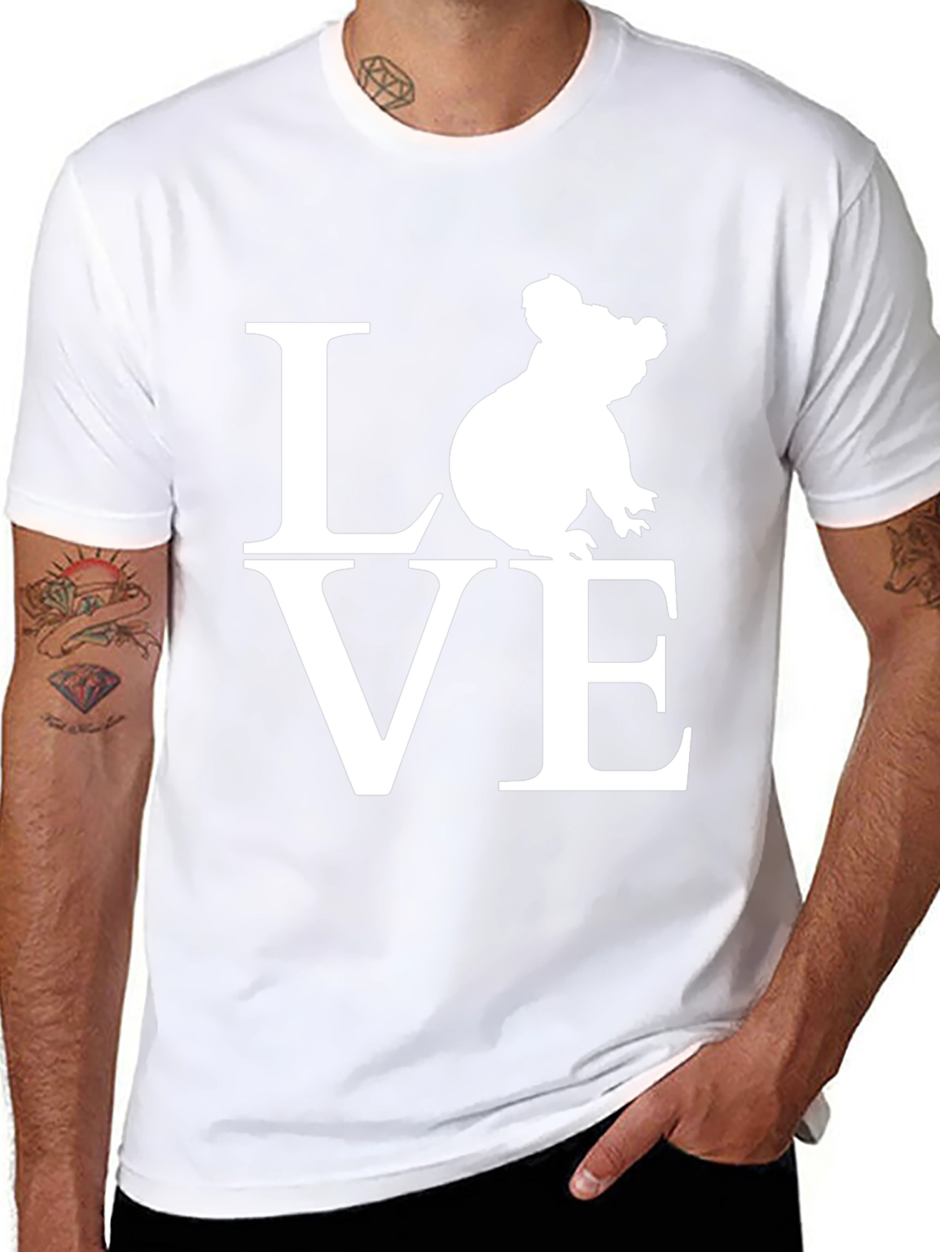 Koala Love Graphic Tee - Black Cotton T-Shirt