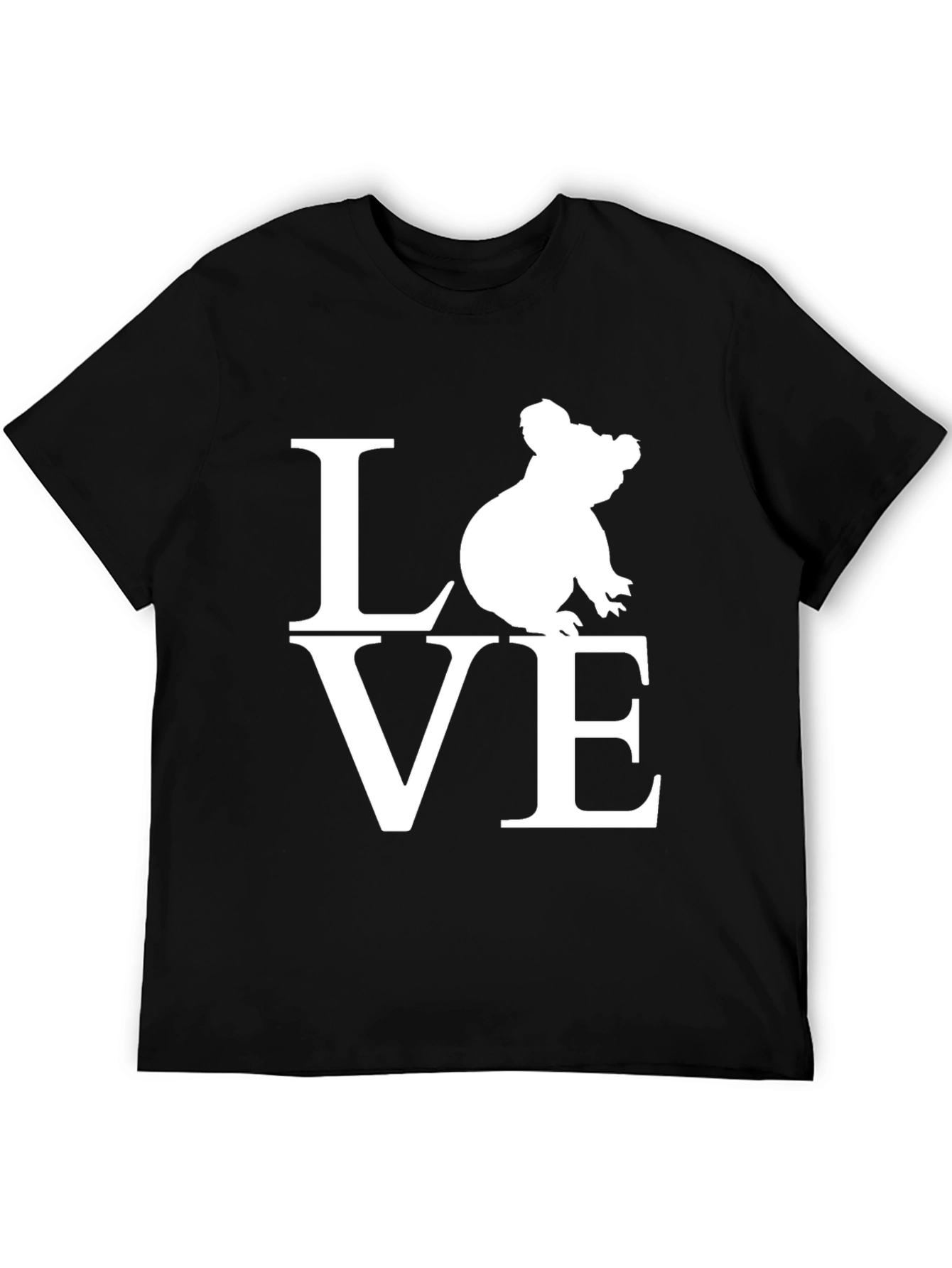 Koala Love Graphic Tee - Black Cotton T-Shirt