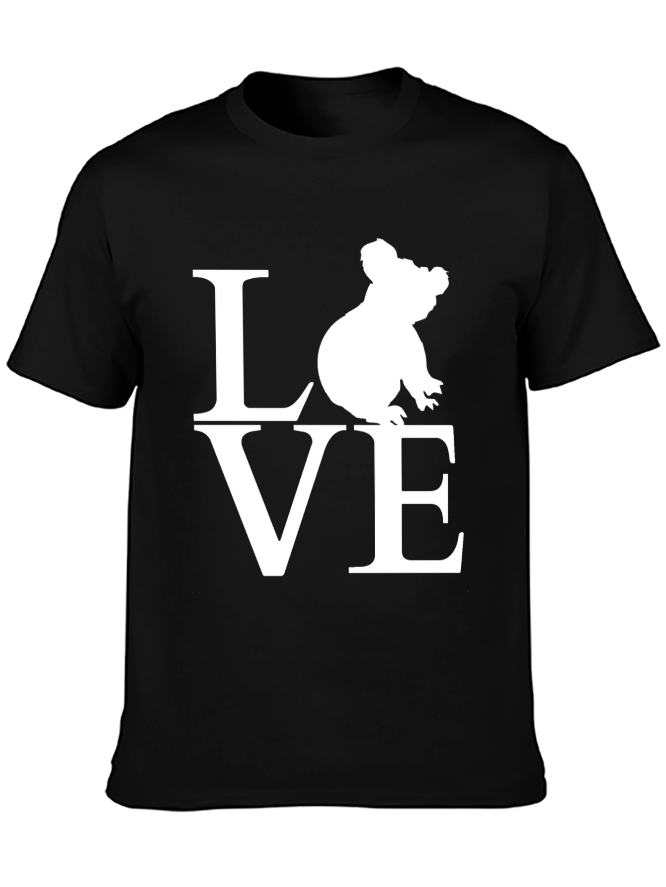 Koala Love Graphic Tee - Black Cotton T-Shirt