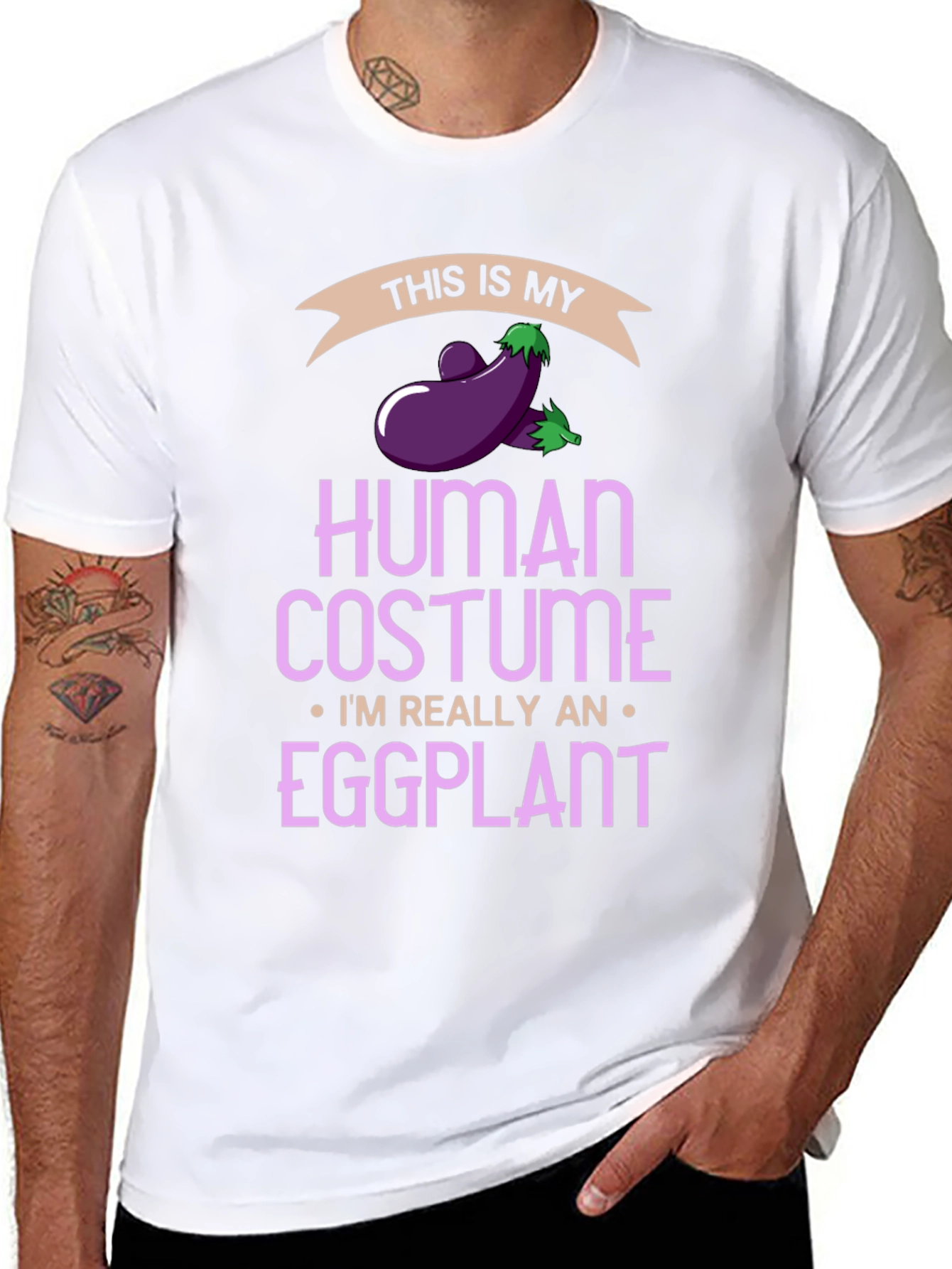 Eggplant Human Costume Funny T-Shirt