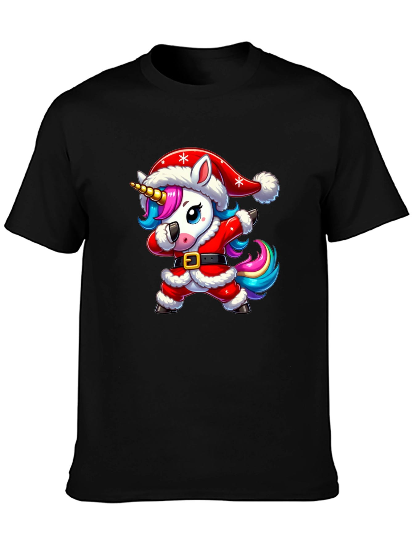 Unicorn Dabbing Santa Christmas T-Shirt