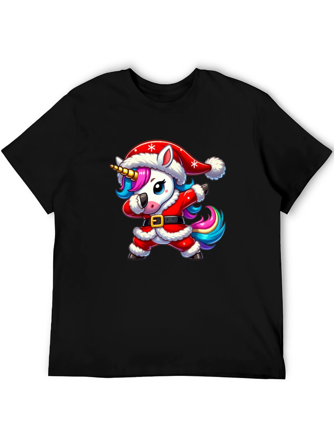 Unicorn Dabbing Santa Christmas T-Shirt