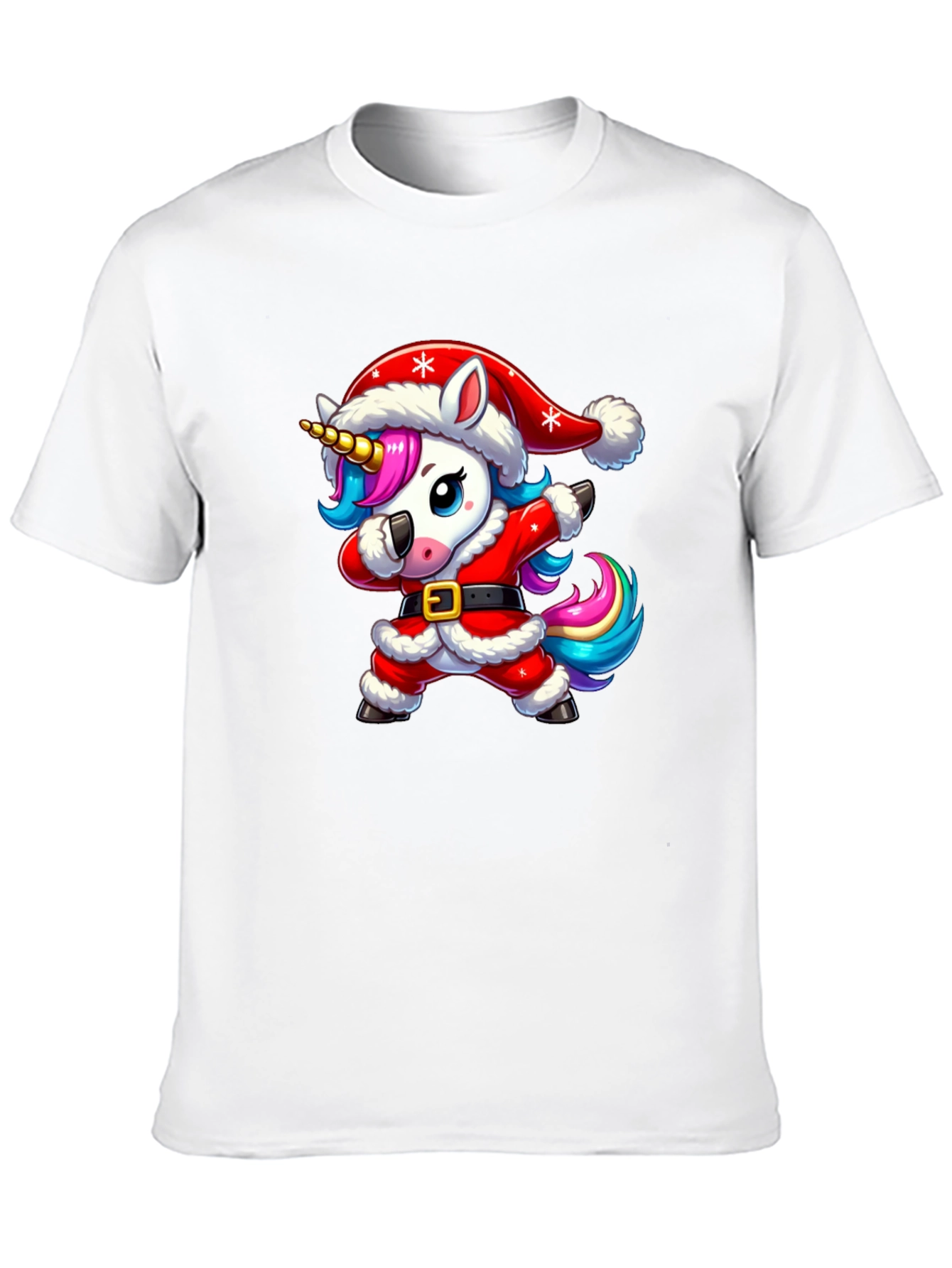 Unicorn Dabbing Santa Christmas T-Shirt