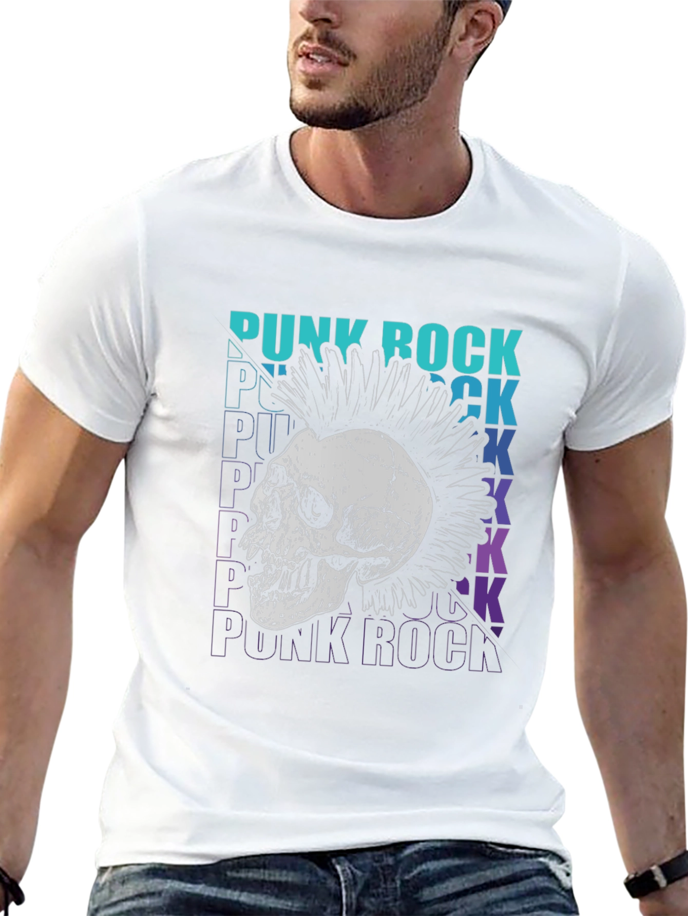 Punk Rock Skull Graphic Tee