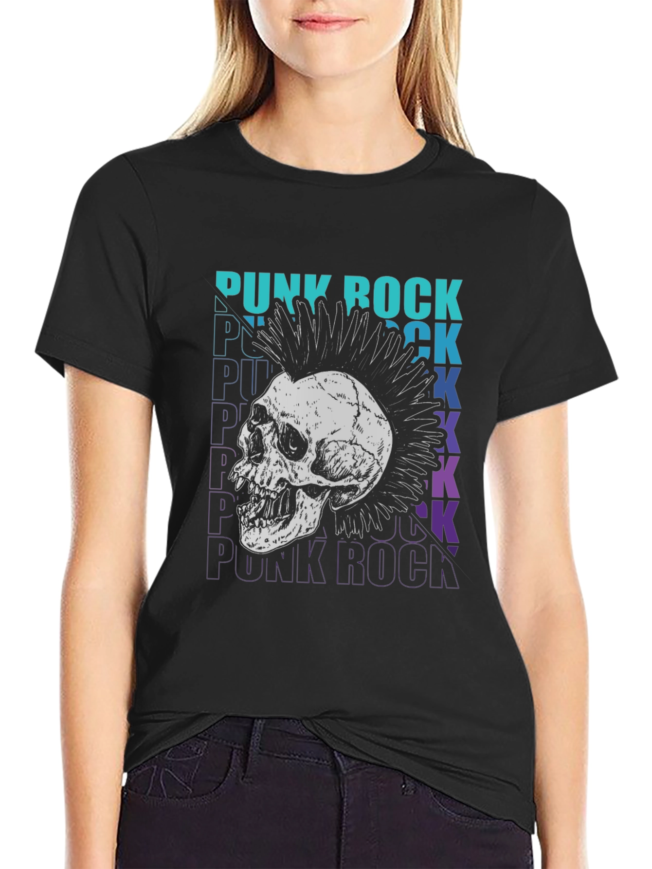 Punk Rock Skull Graphic Tee