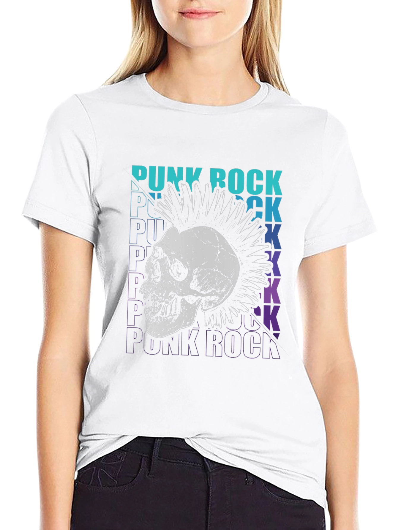 Punk Rock Skull Graphic Tee