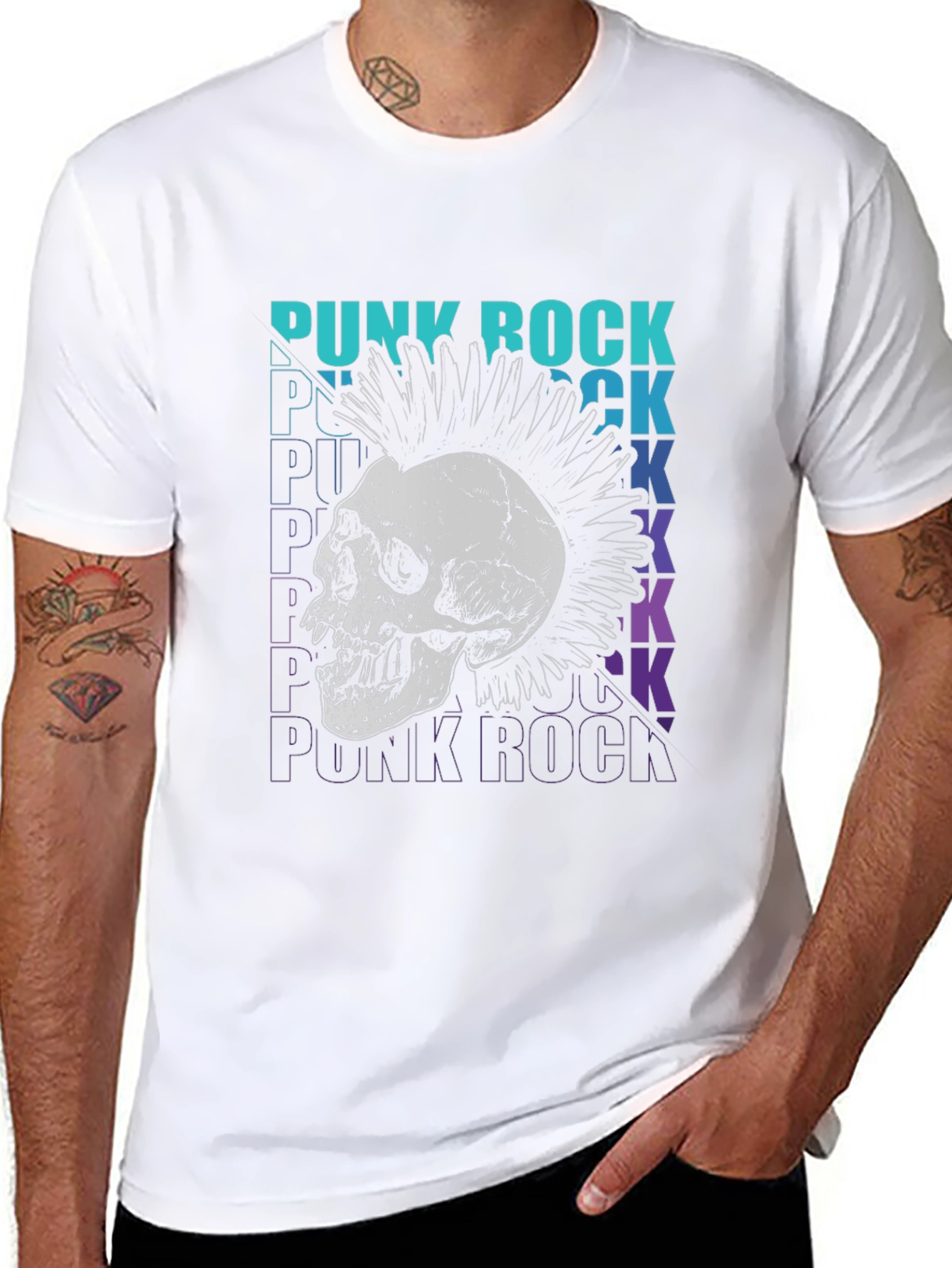 Punk Rock Skull Graphic Tee