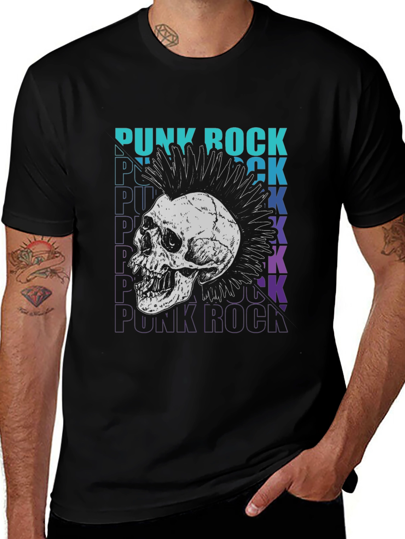 Punk Rock Skull Graphic Tee