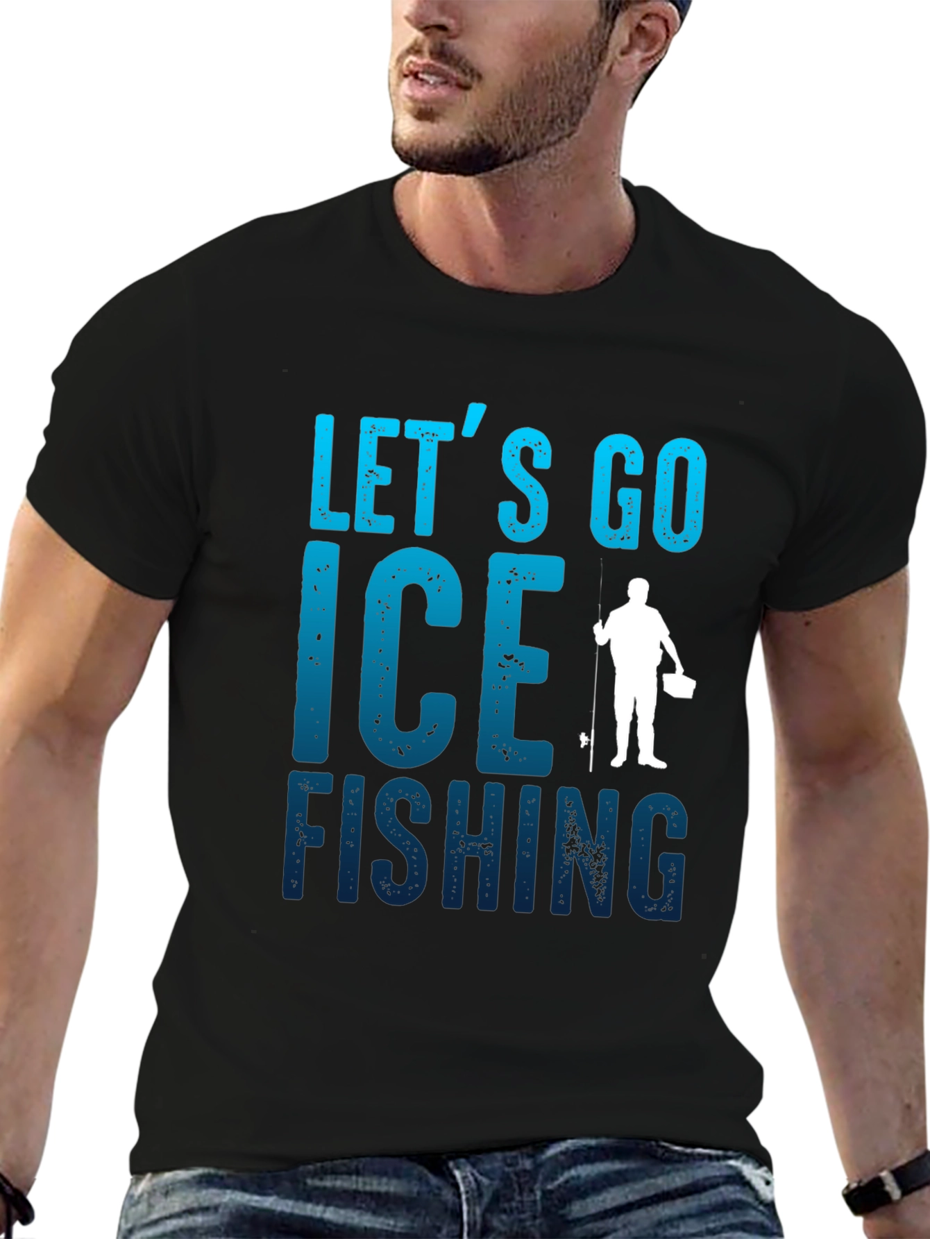 Lets Go Ice Fishing T-Shirt - Black