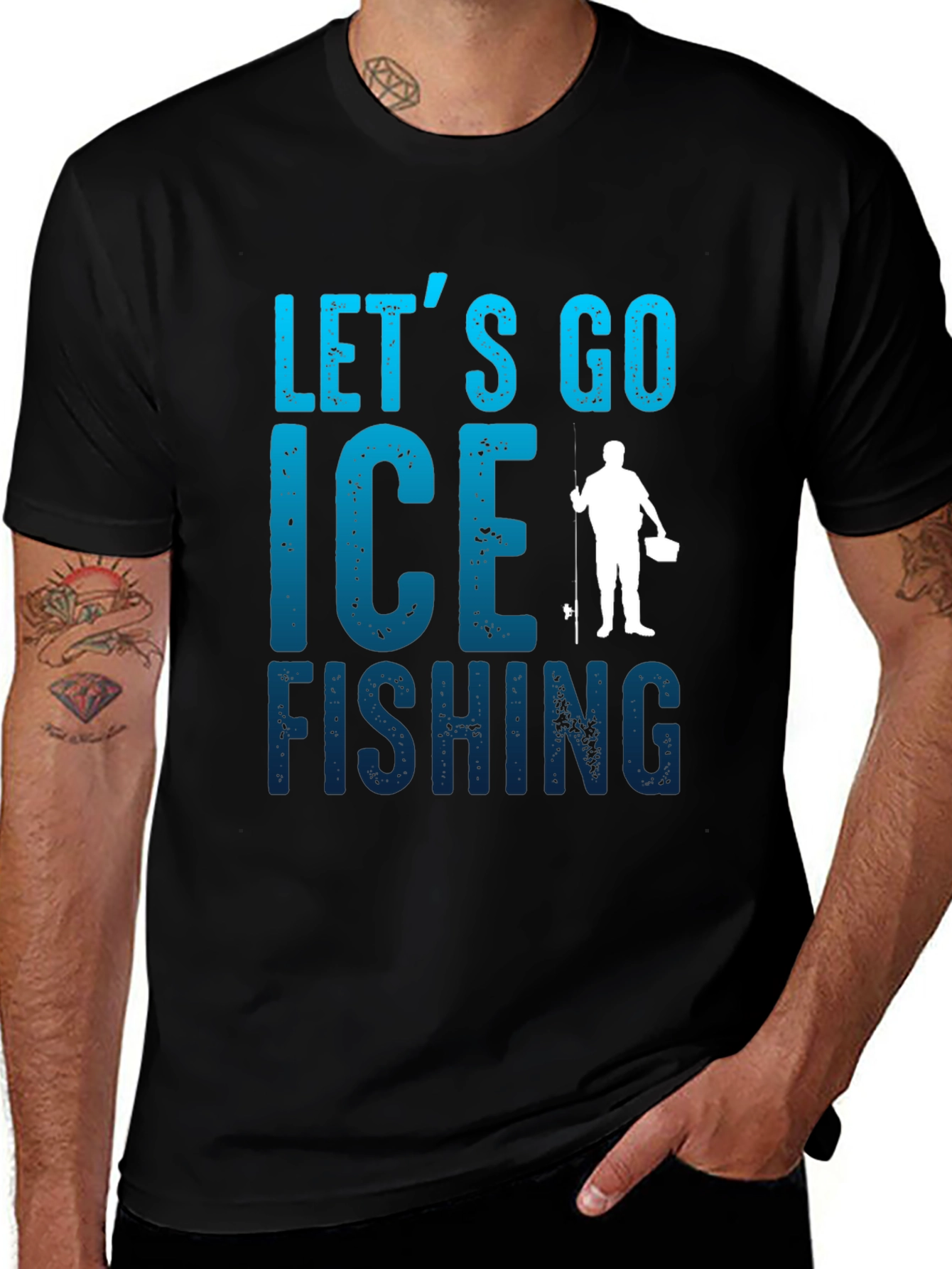 Lets Go Ice Fishing T-Shirt - Black