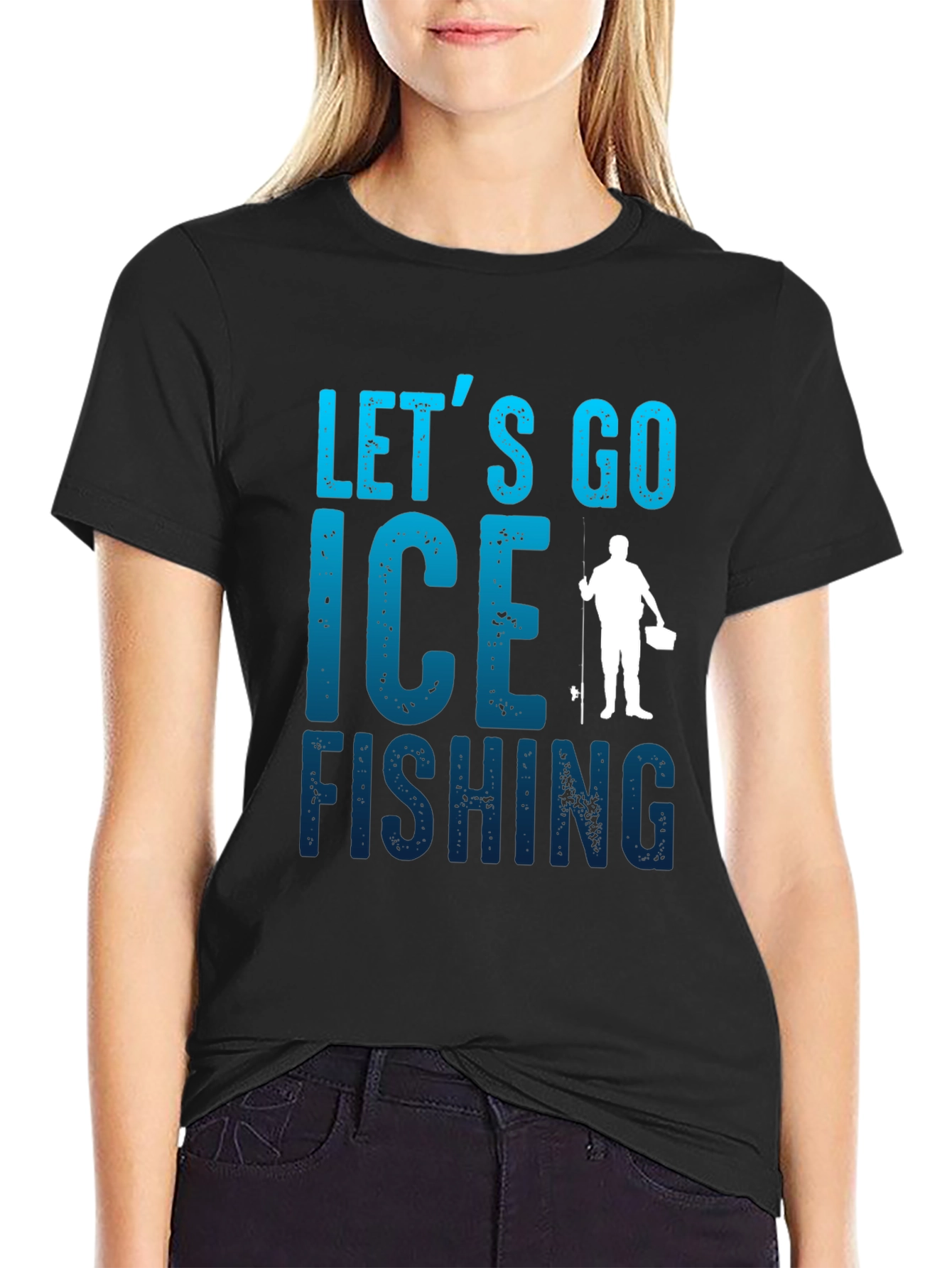 Lets Go Ice Fishing T-Shirt - Black