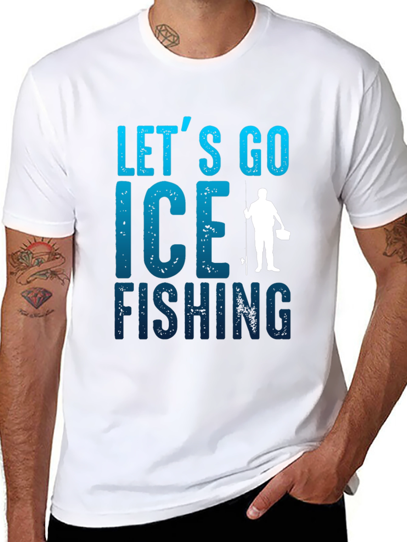 Lets Go Ice Fishing T-Shirt - Black