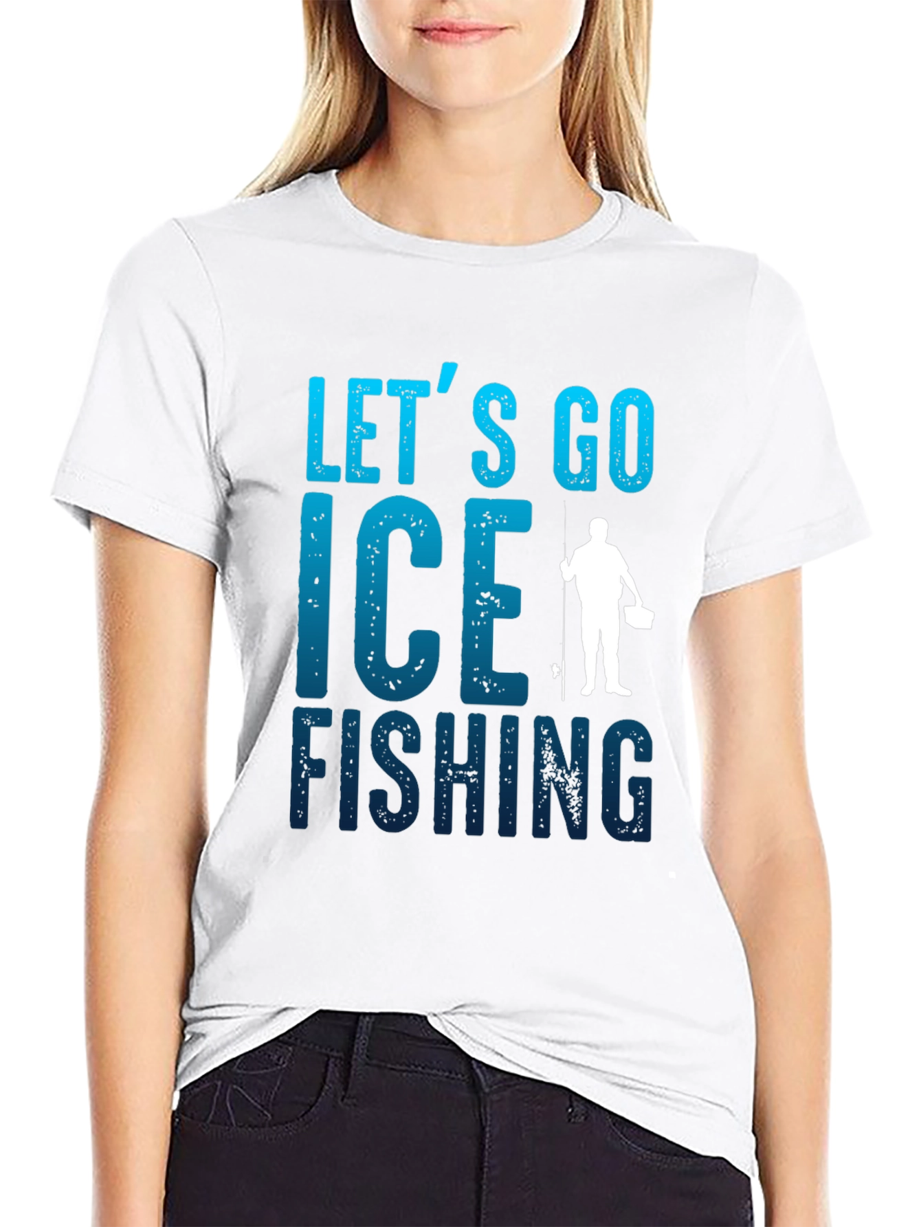 Lets Go Ice Fishing T-Shirt - Black