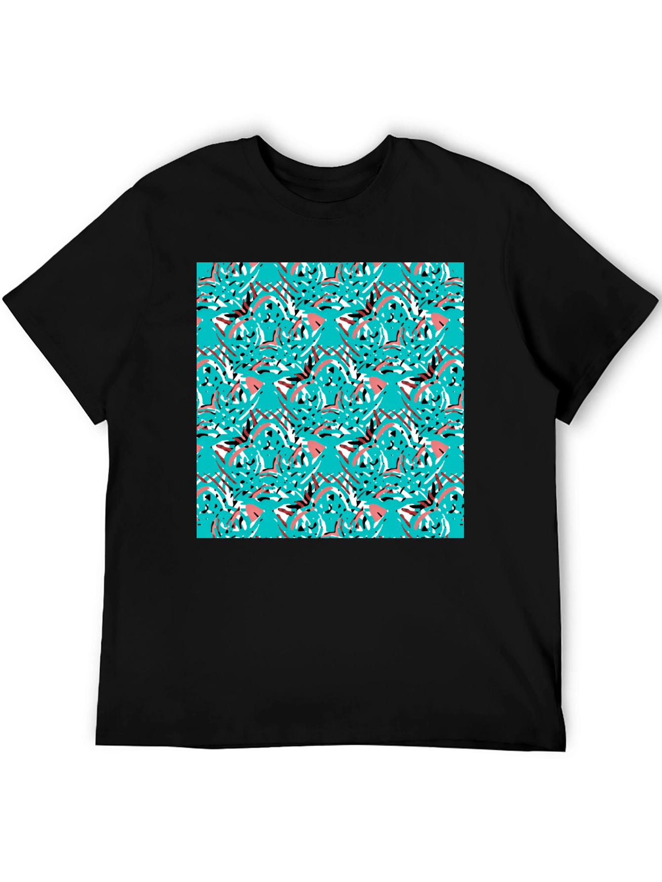 Abstract Pattern Black T-Shirt