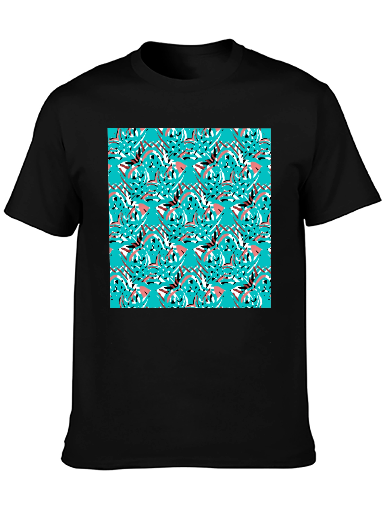 Abstract Pattern Black T-Shirt