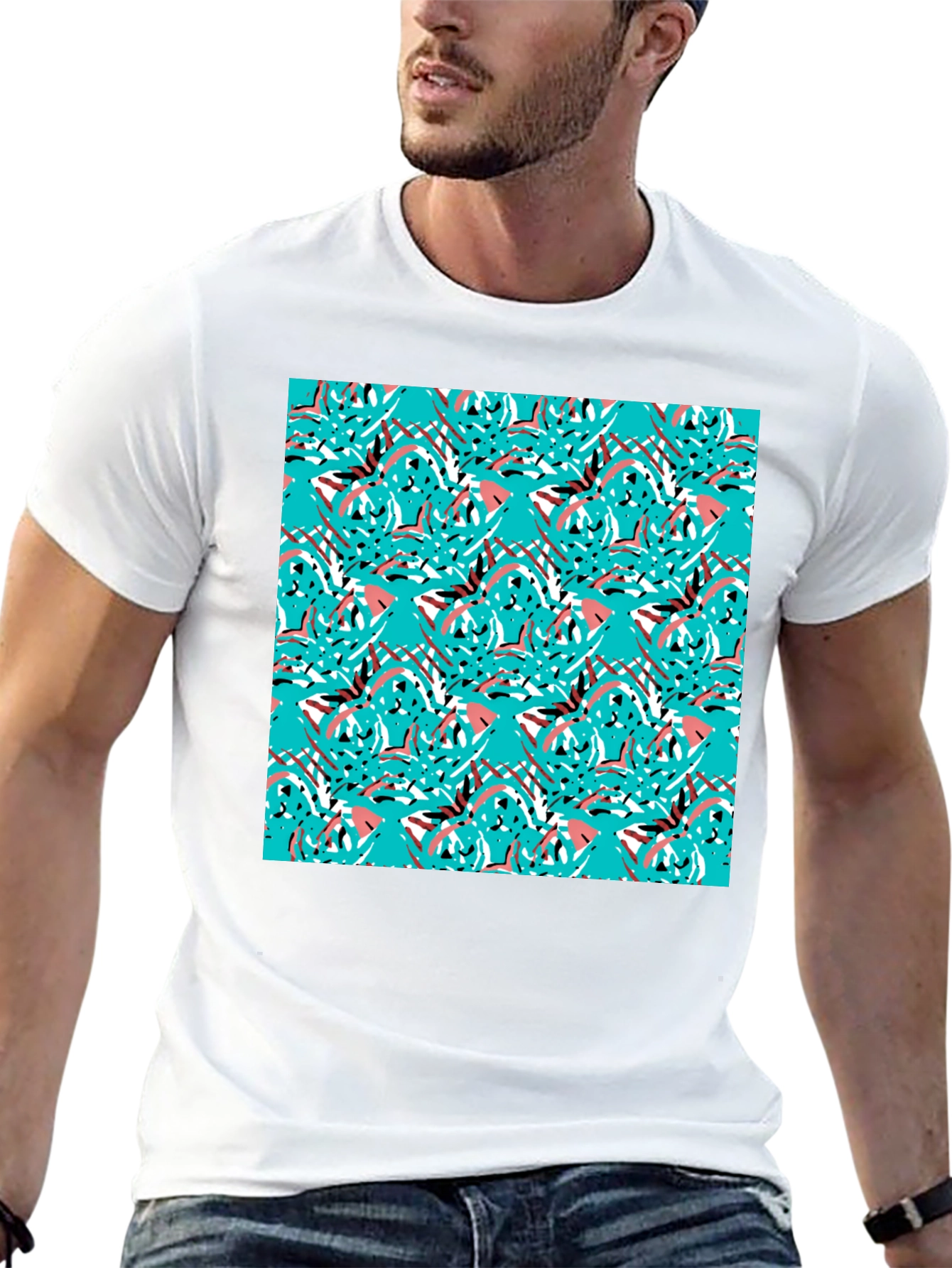 Abstract Pattern Black T-Shirt