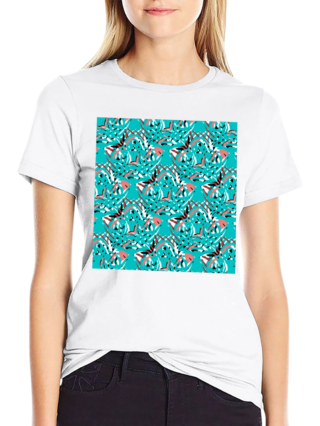 Abstract Pattern Black T-Shirt