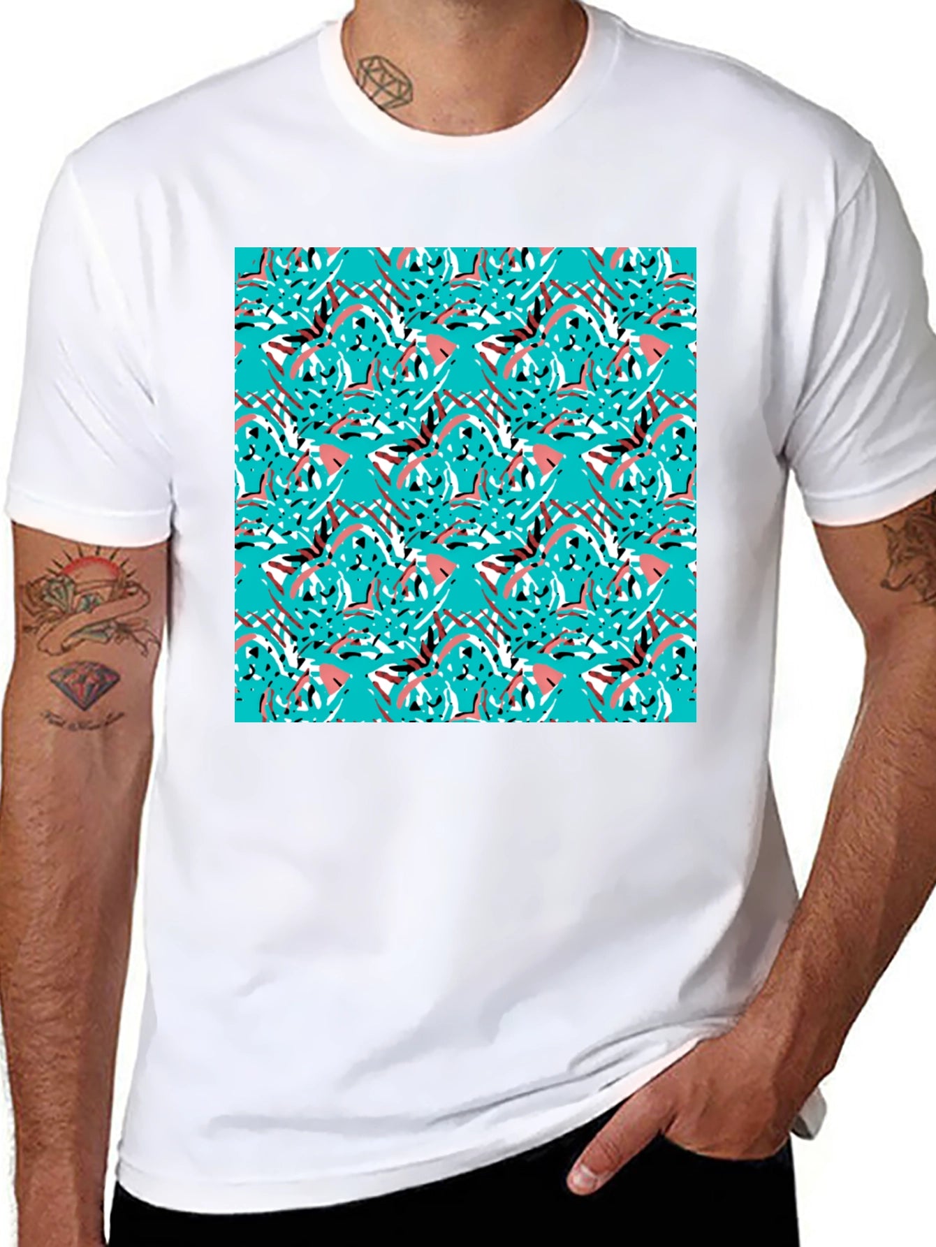 Abstract Pattern Black T-Shirt