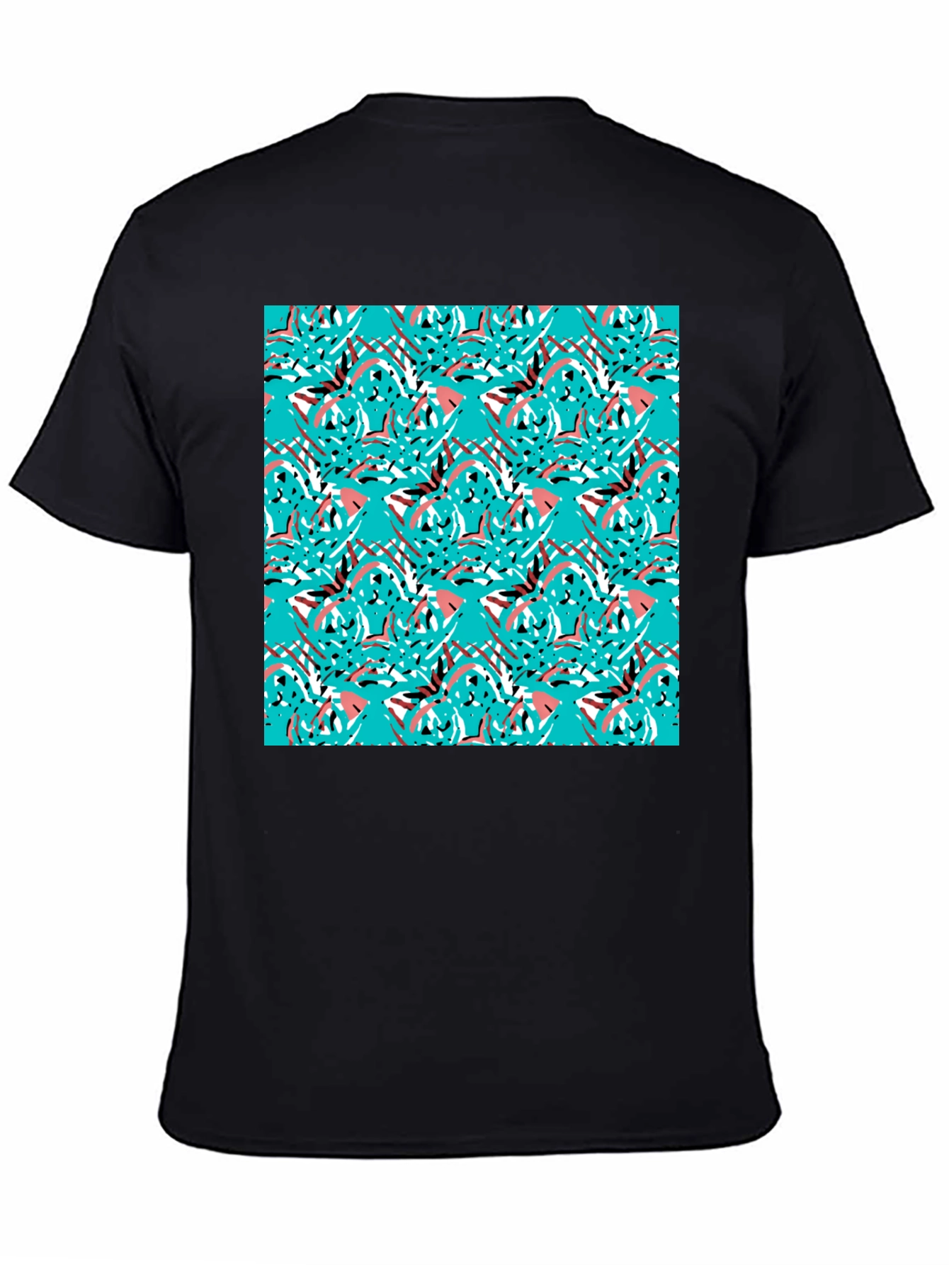 Abstract Pattern Black T-Shirt