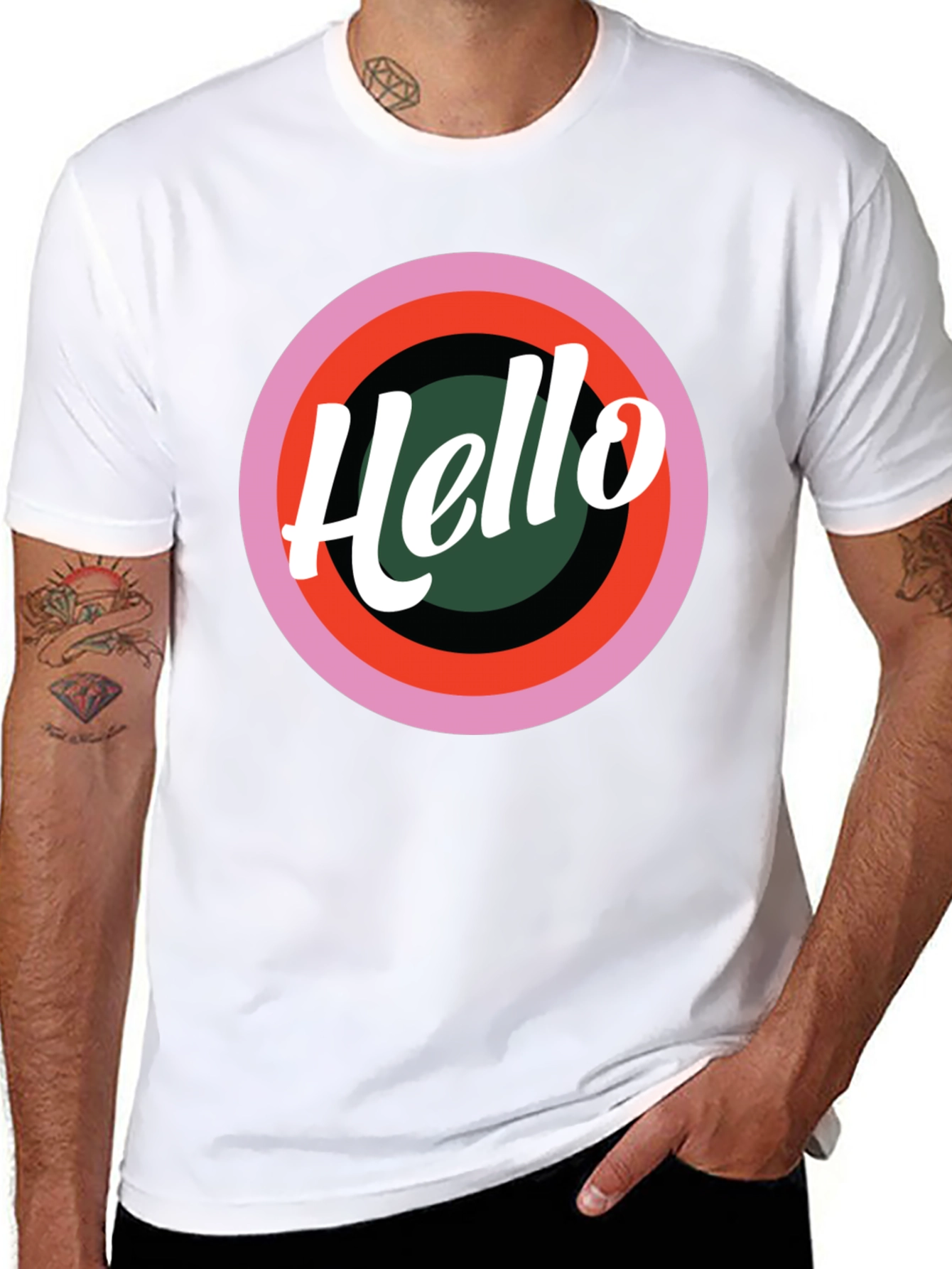 Hello Retro Graphic Tee - Stylish Casual T-Shirt