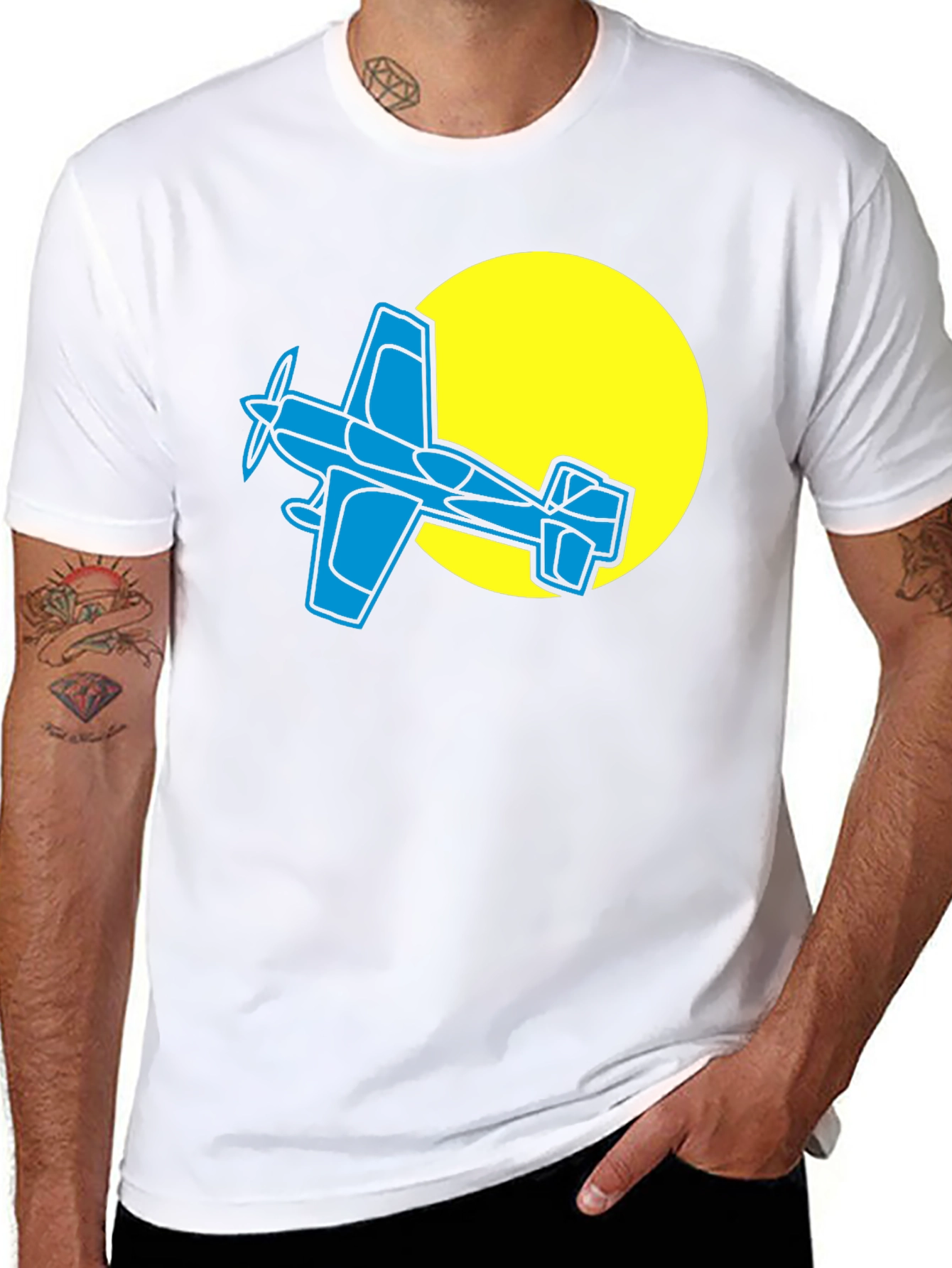 Airplane Graphic T-Shirt - Black Cotton Tee