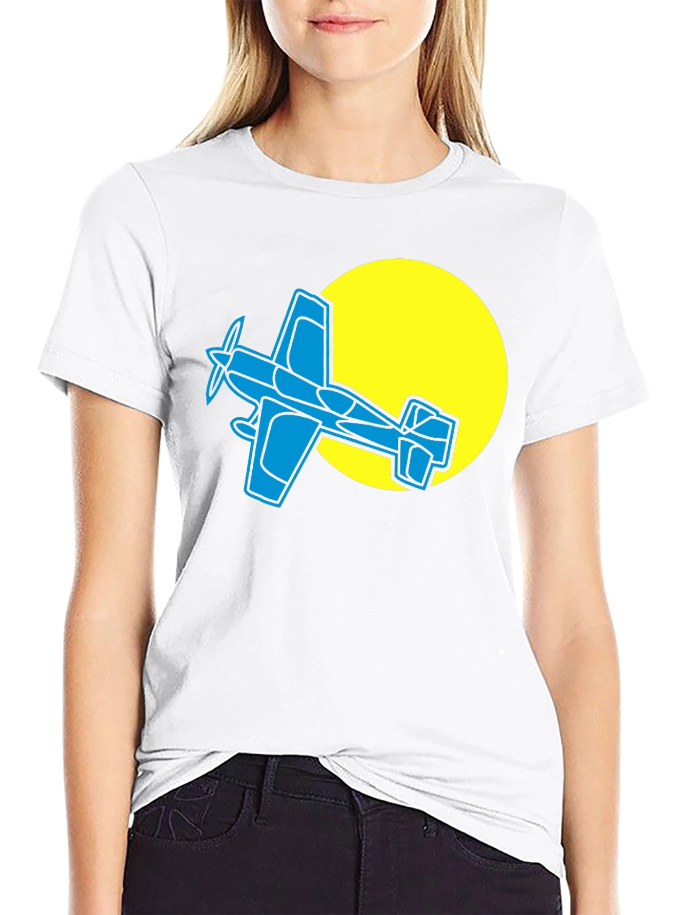 Airplane Graphic T-Shirt - Black Cotton Tee