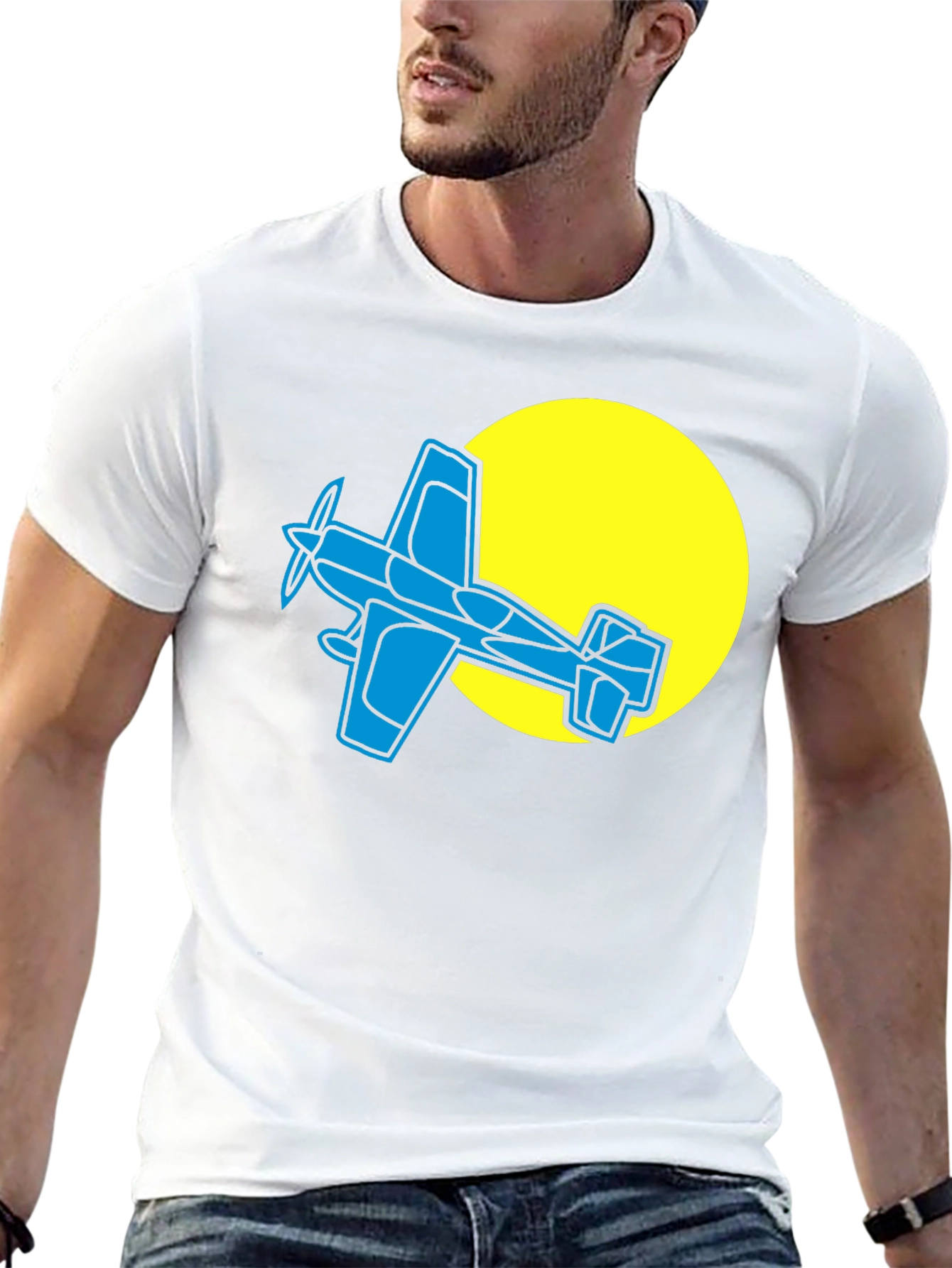 Airplane Graphic T-Shirt - Black Cotton Tee