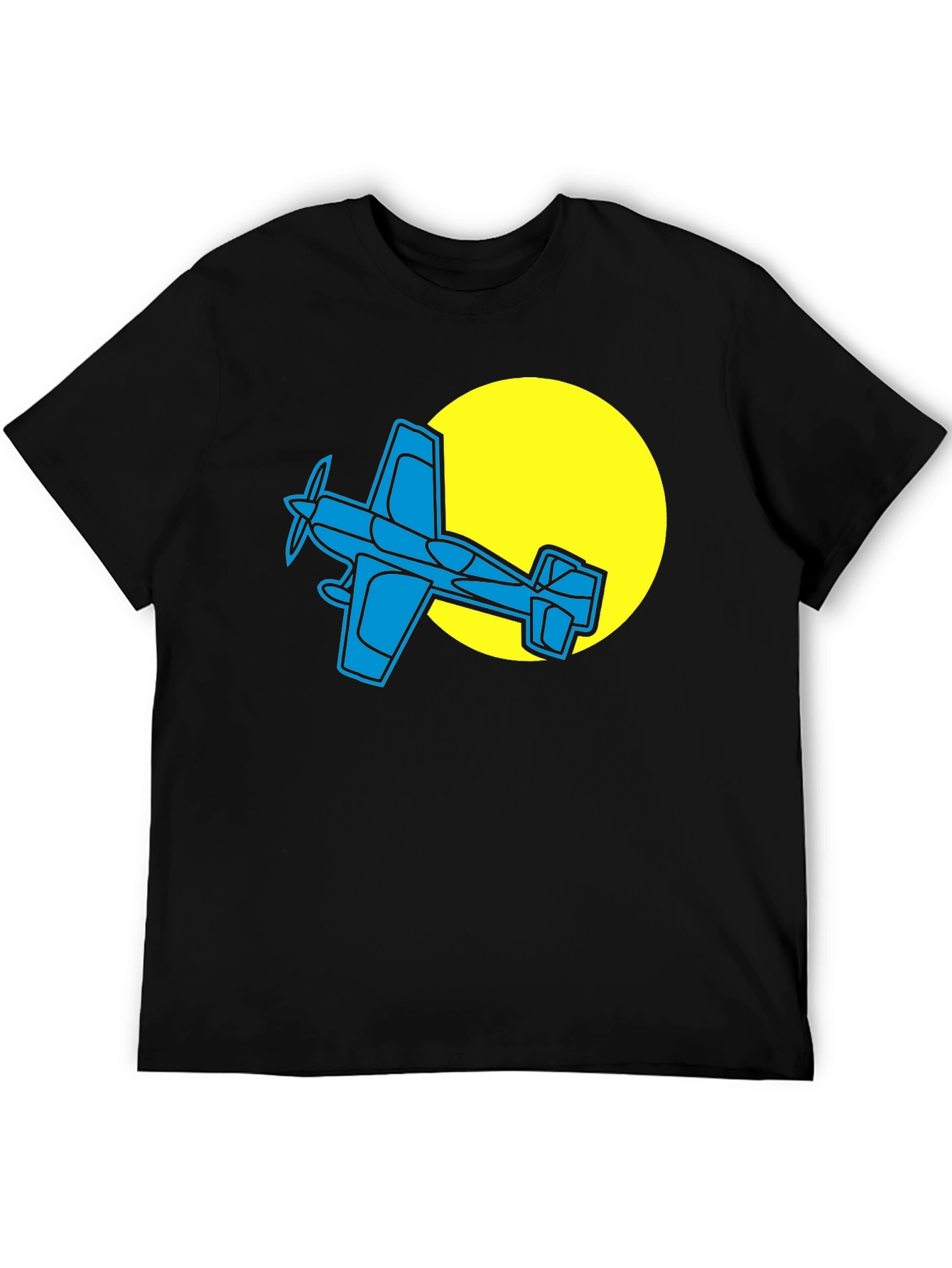 Airplane Graphic T-Shirt - Black Cotton Tee