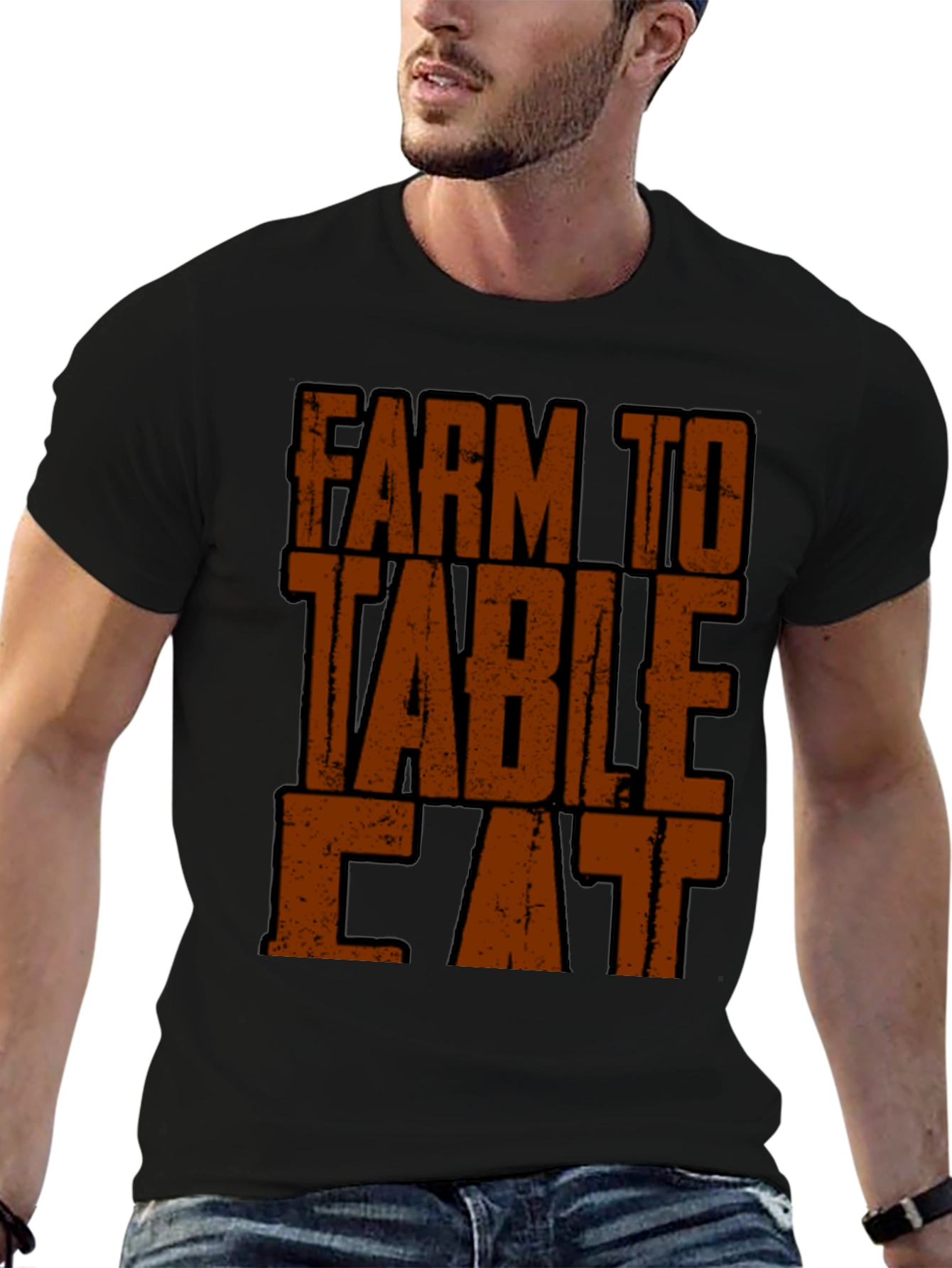 Farm to Table Eat T-Shirt - Black