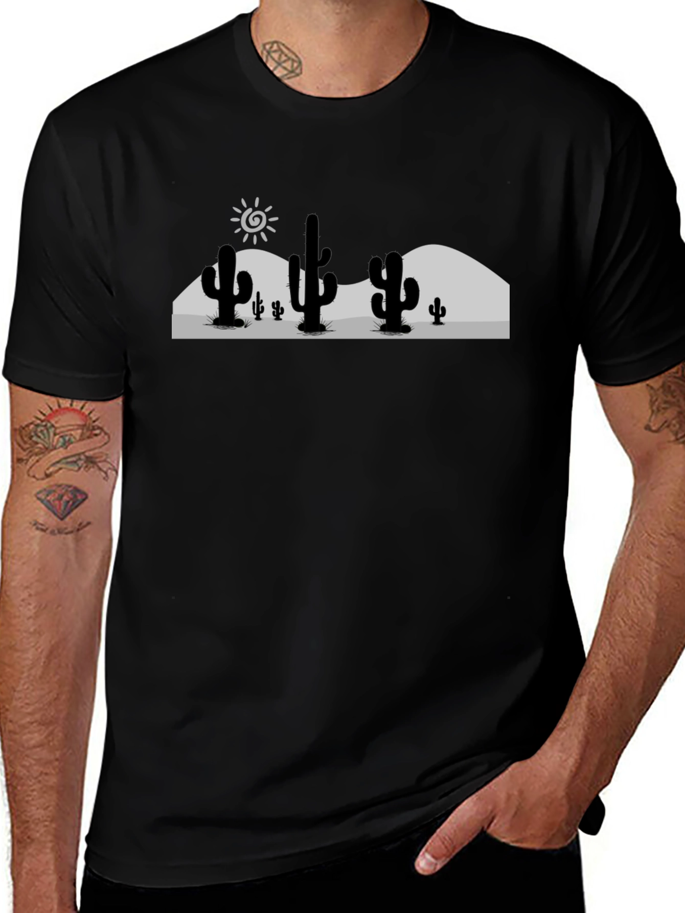Cactus Graphic Tee - Desert Landscape Print