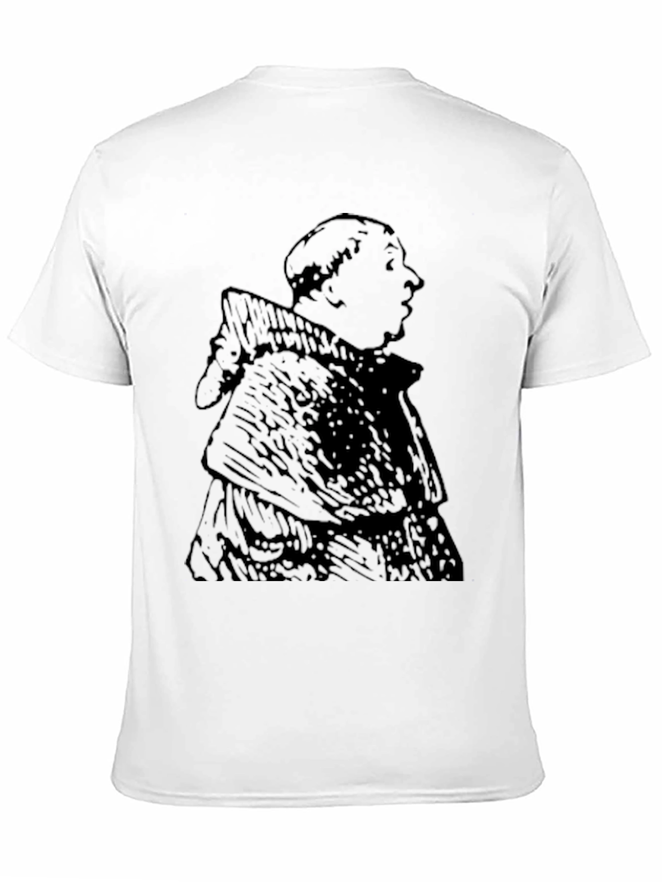 Monk Graphic Tee - Black Cotton Blend Casual